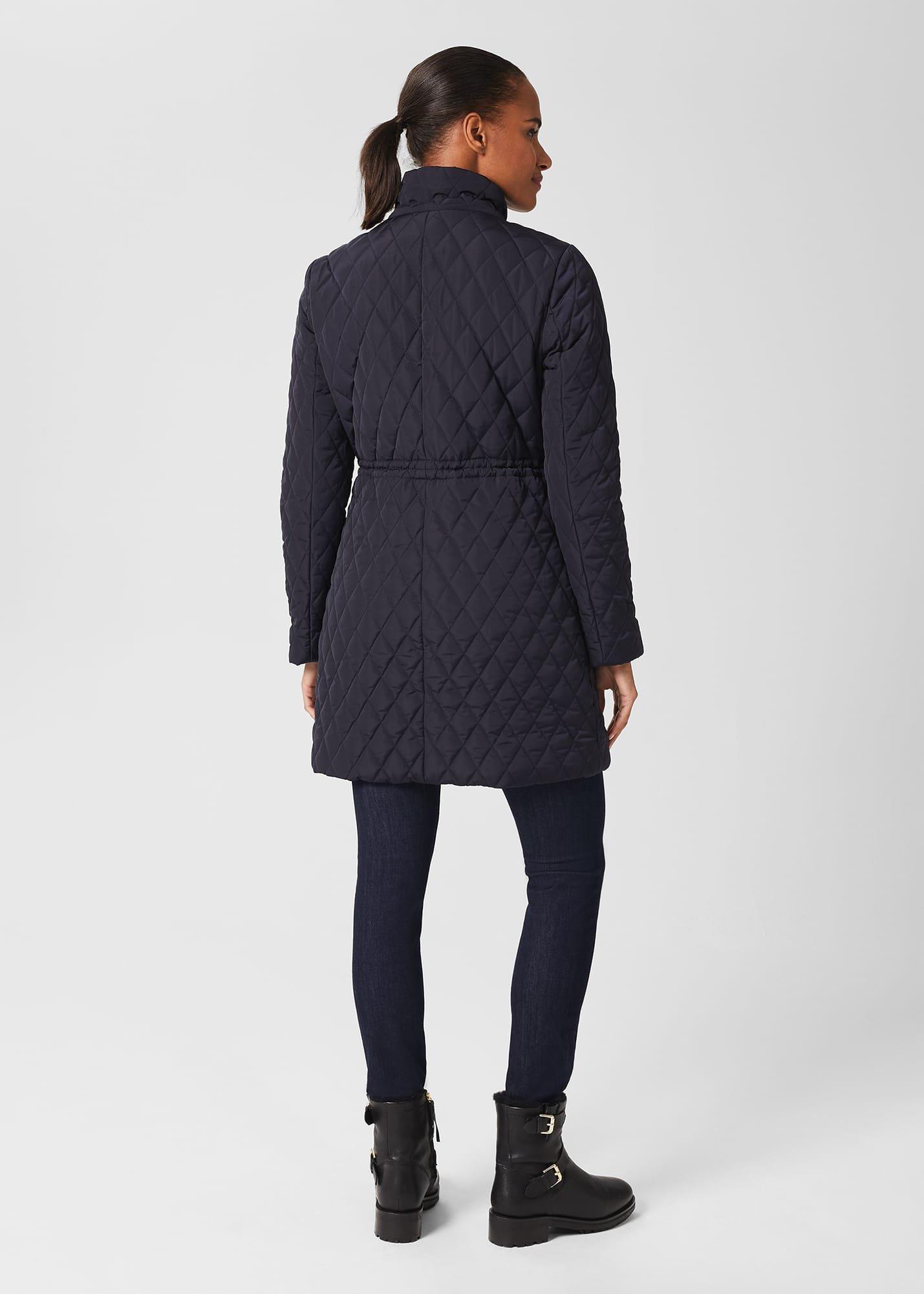 Florentina Quilted Coat, Navy Blue, hi-res