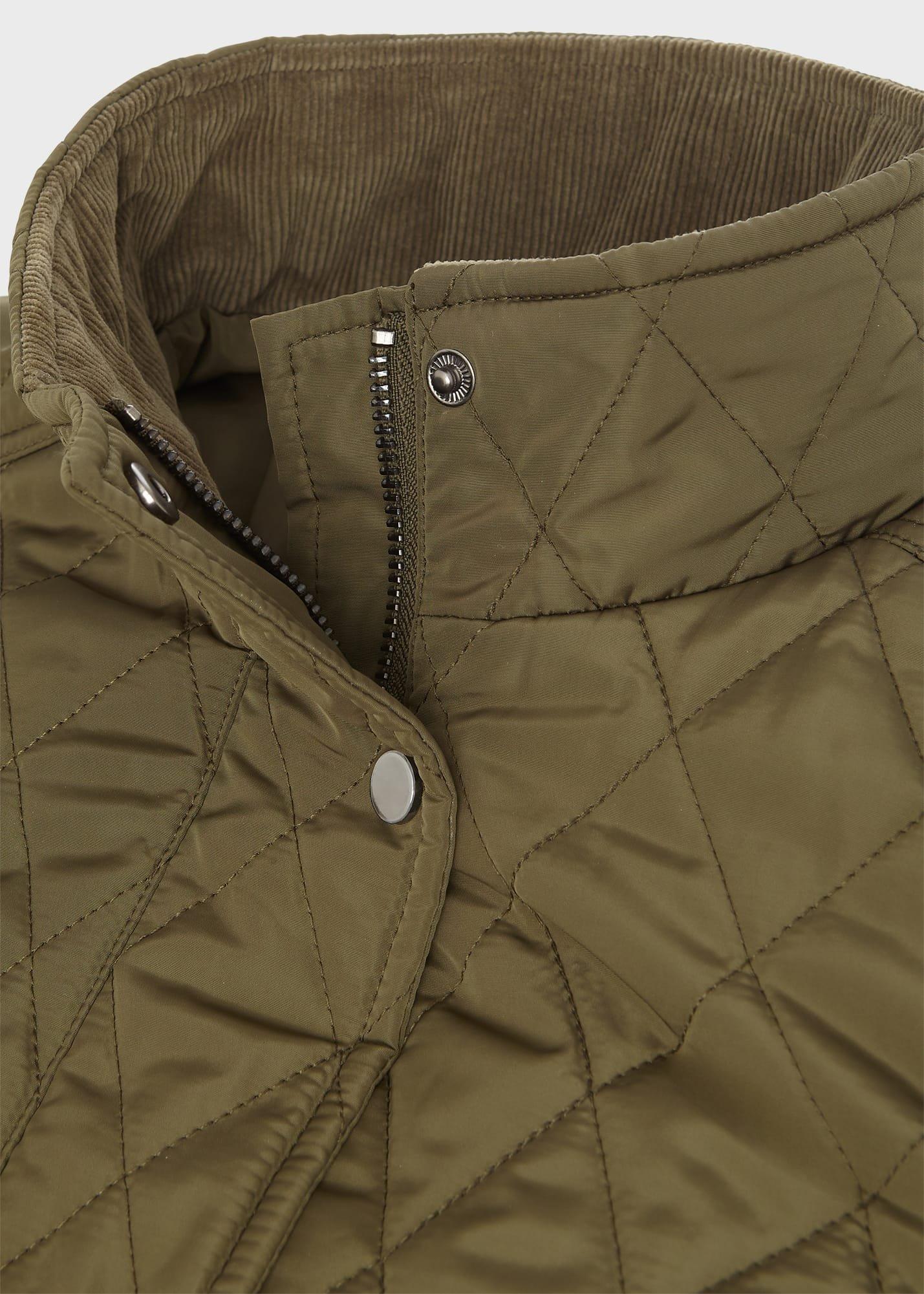 Brodie Quilted Belted Coat, Olive Green, hi-res