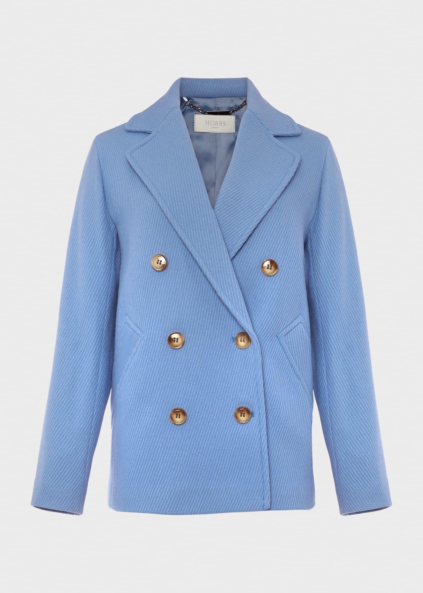 Bette Short Wool Blend Coat, Pale Blue, hi-res