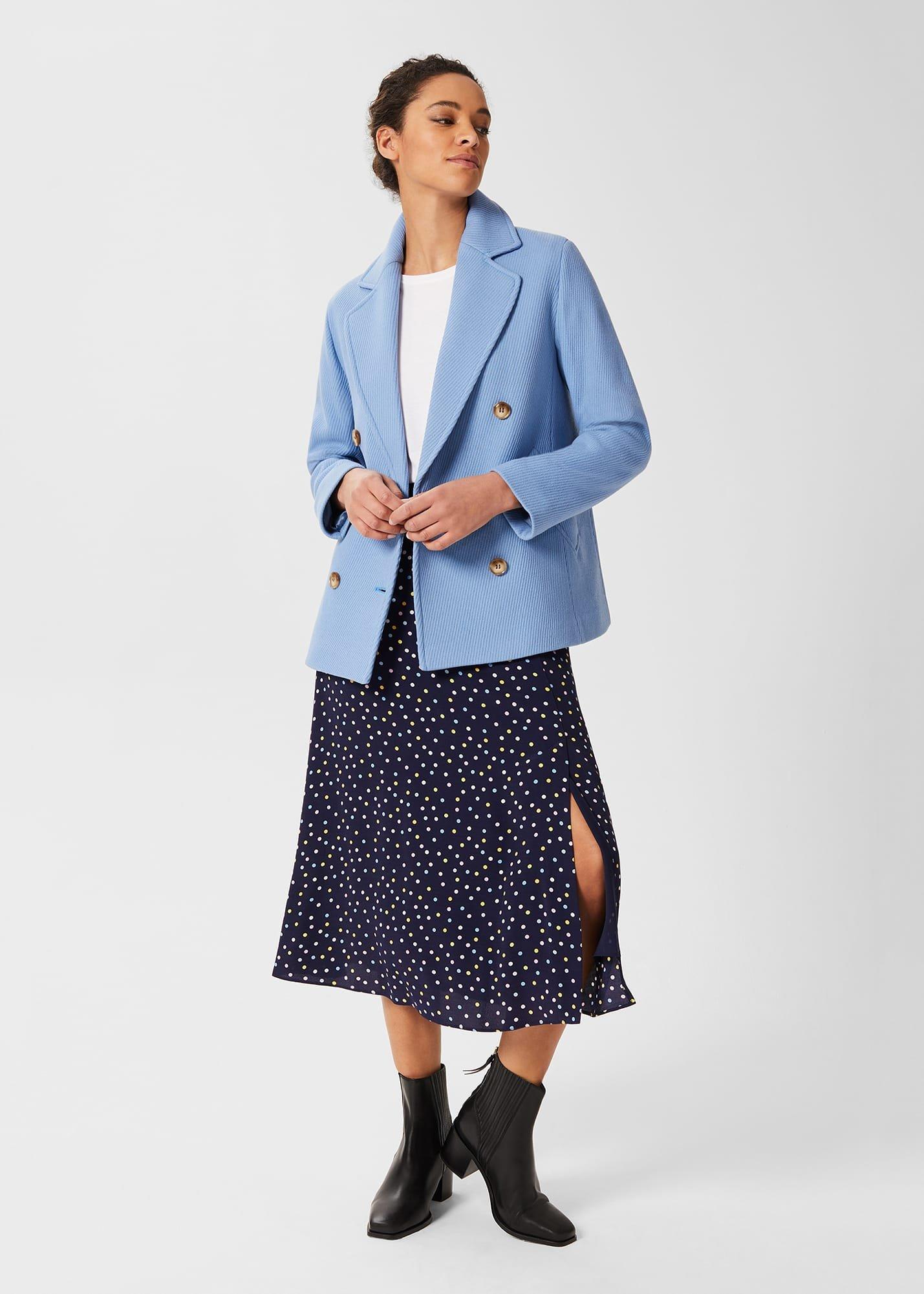Bette Short Wool Blend Coat, Pale Blue, hi-res