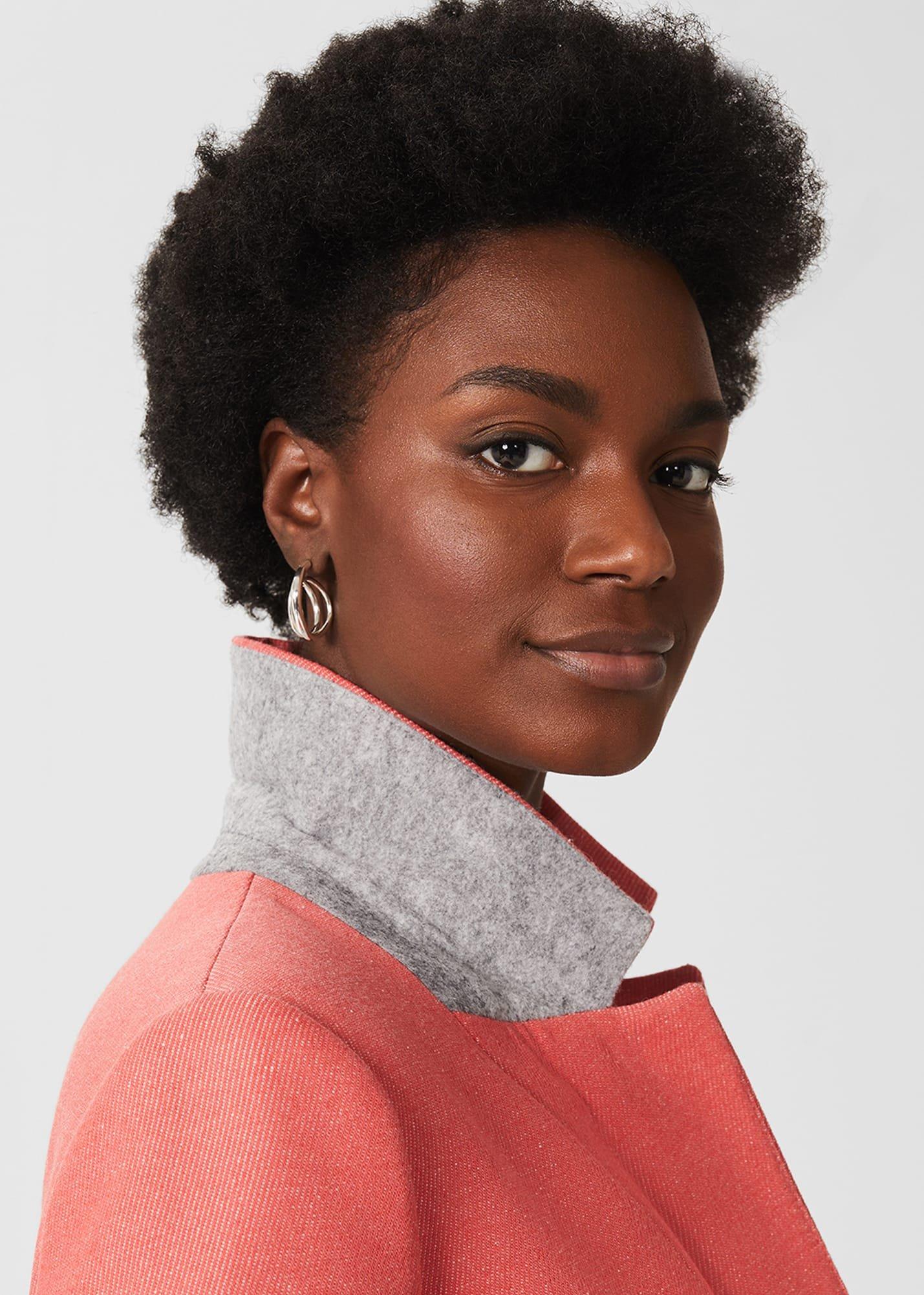 Camellia Coat With Wool, Deep Coral, hi-res