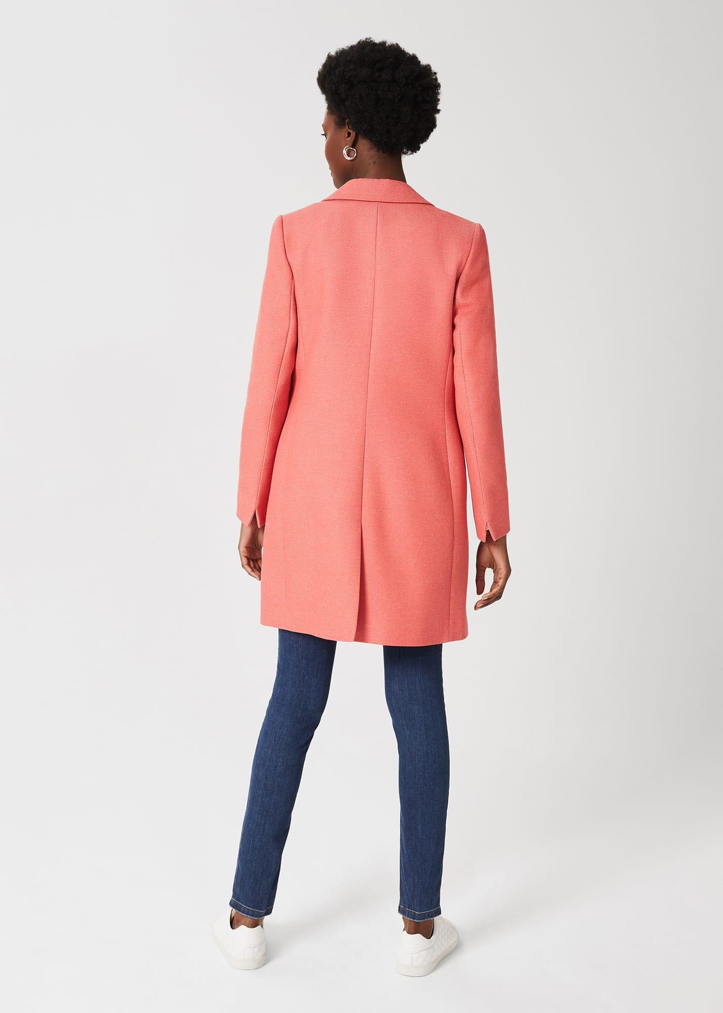 Camellia Coat With Wool, Deep Coral, hi-res