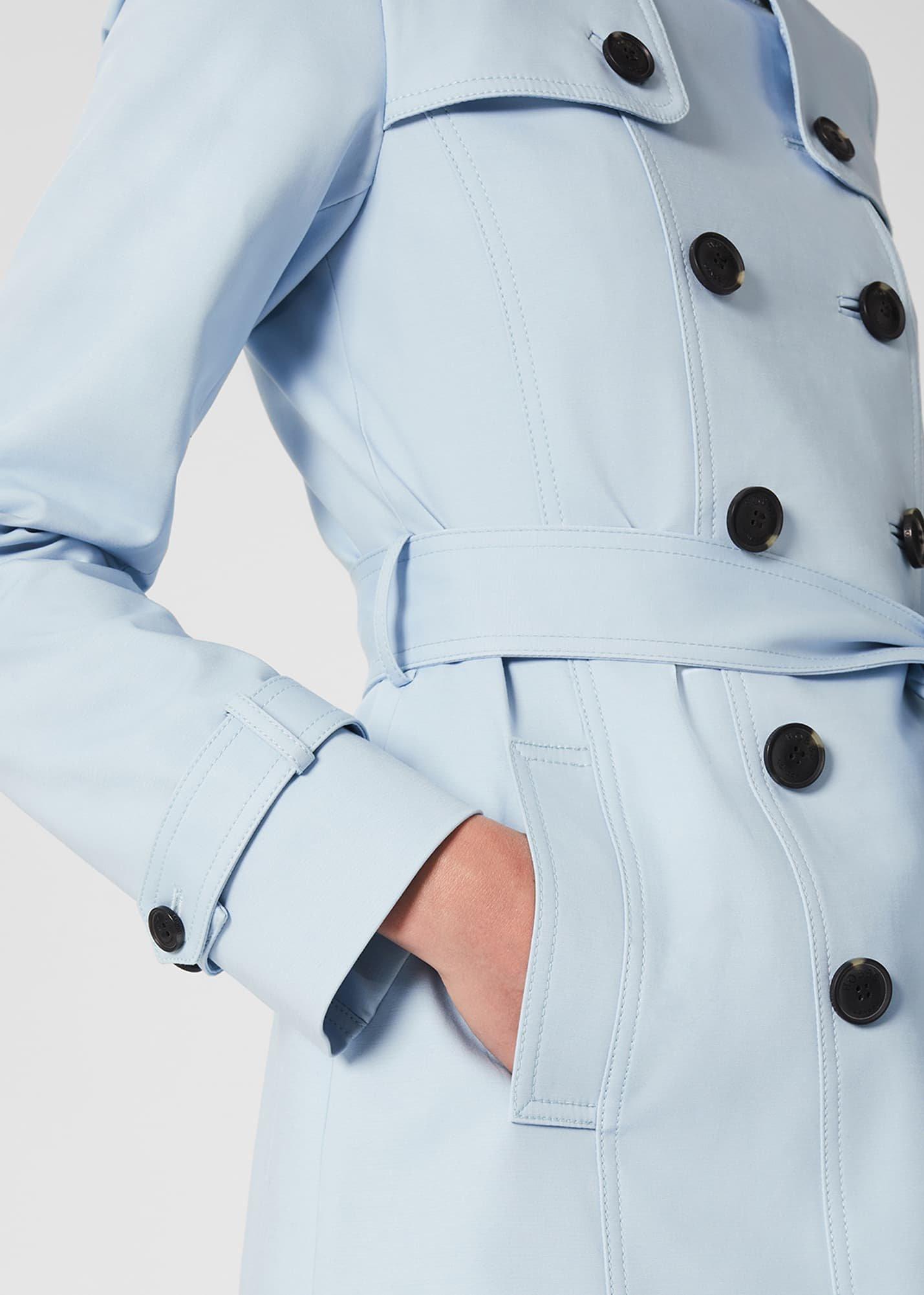 Saskia Shower Resistant Trench Coat, Pale Blue, hi-res