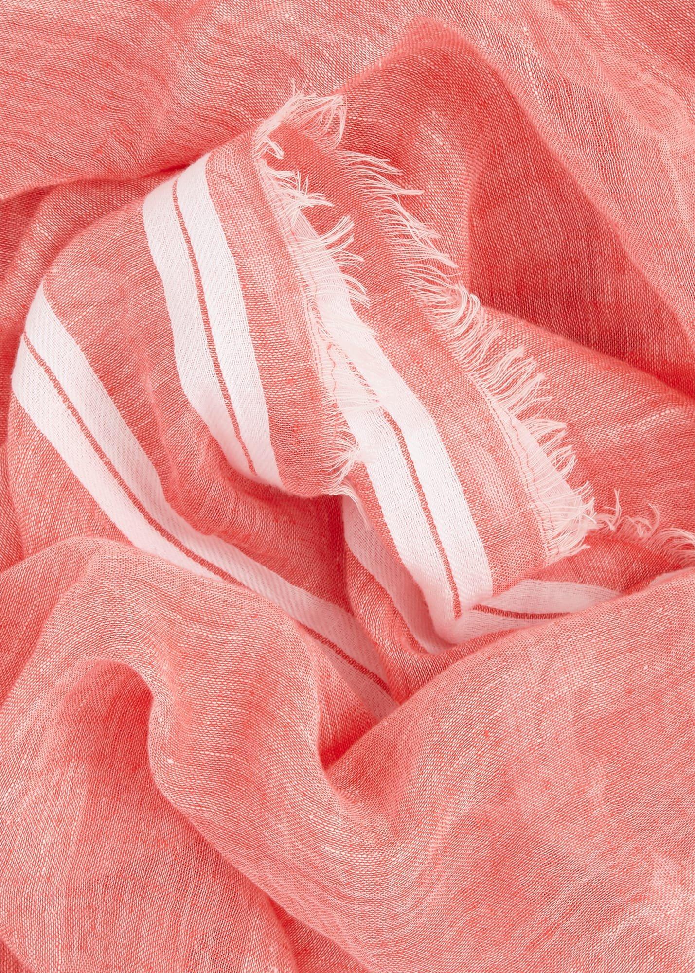 Maryam Linen Scarf , Grapefruit, hi-res