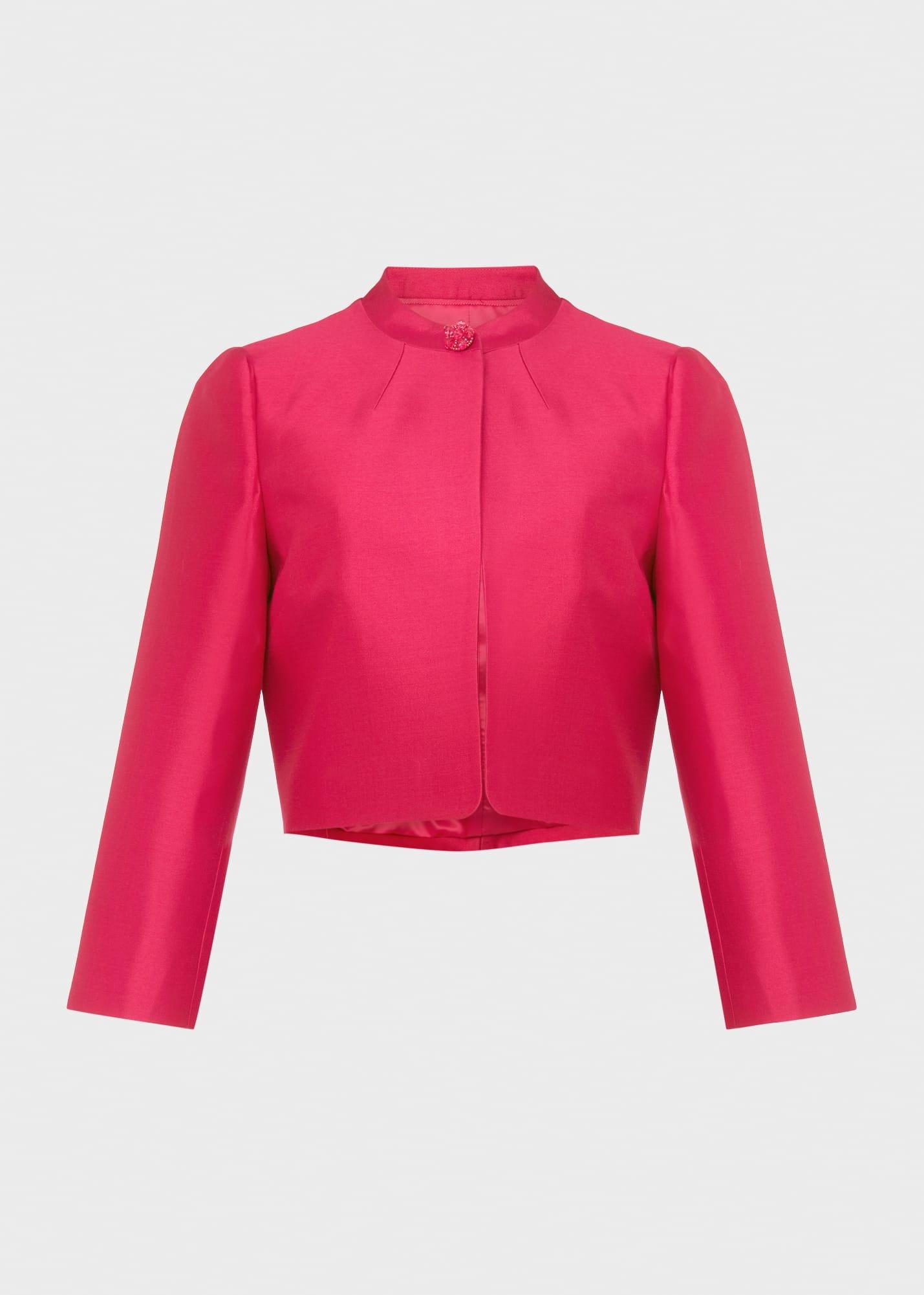 Petite Julietta Silk Blend Jacket, Fuchsia Pink, hi-res