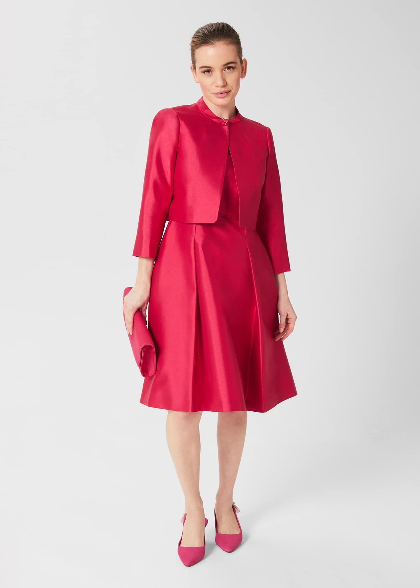 Petite Julietta Silk Blend Jacket, Fuchsia Pink, hi-res