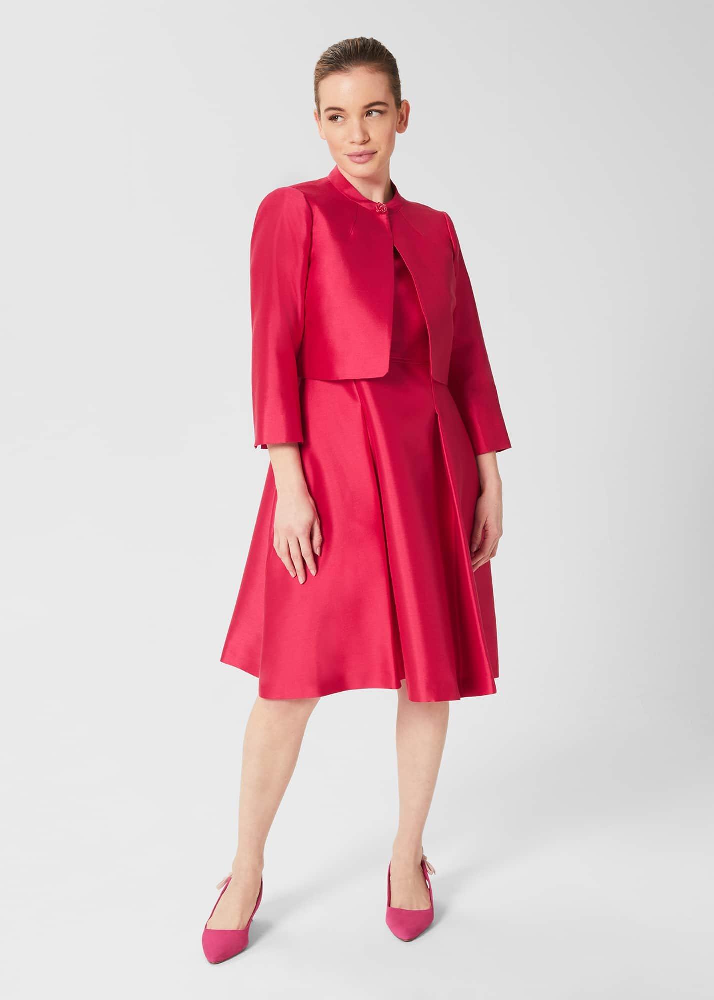 Petite Julietta Silk Blend Jacket, Fuchsia Pink, hi-res