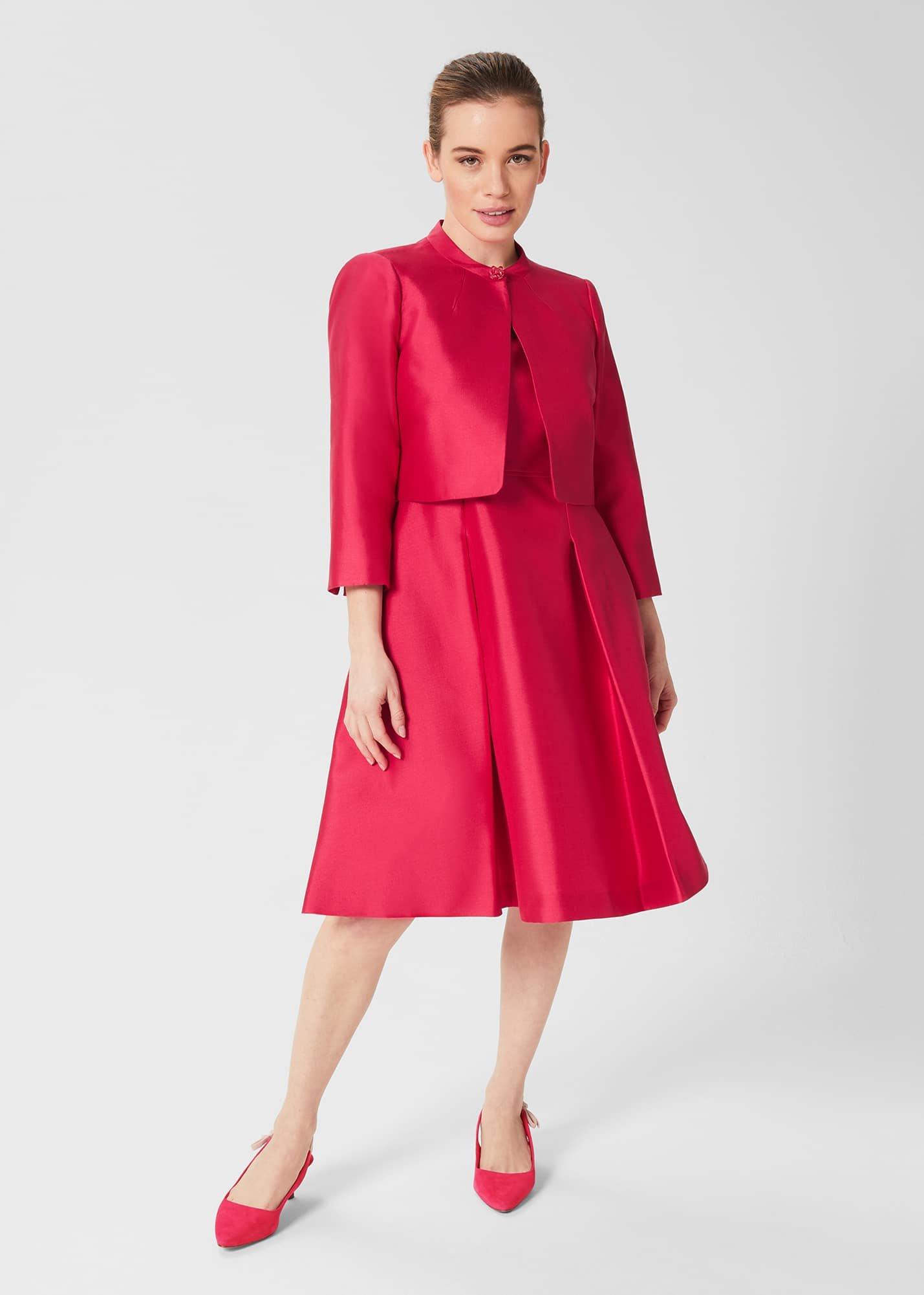 Petite Julietta Silk Blend Jacket, Fuchsia Pink, hi-res