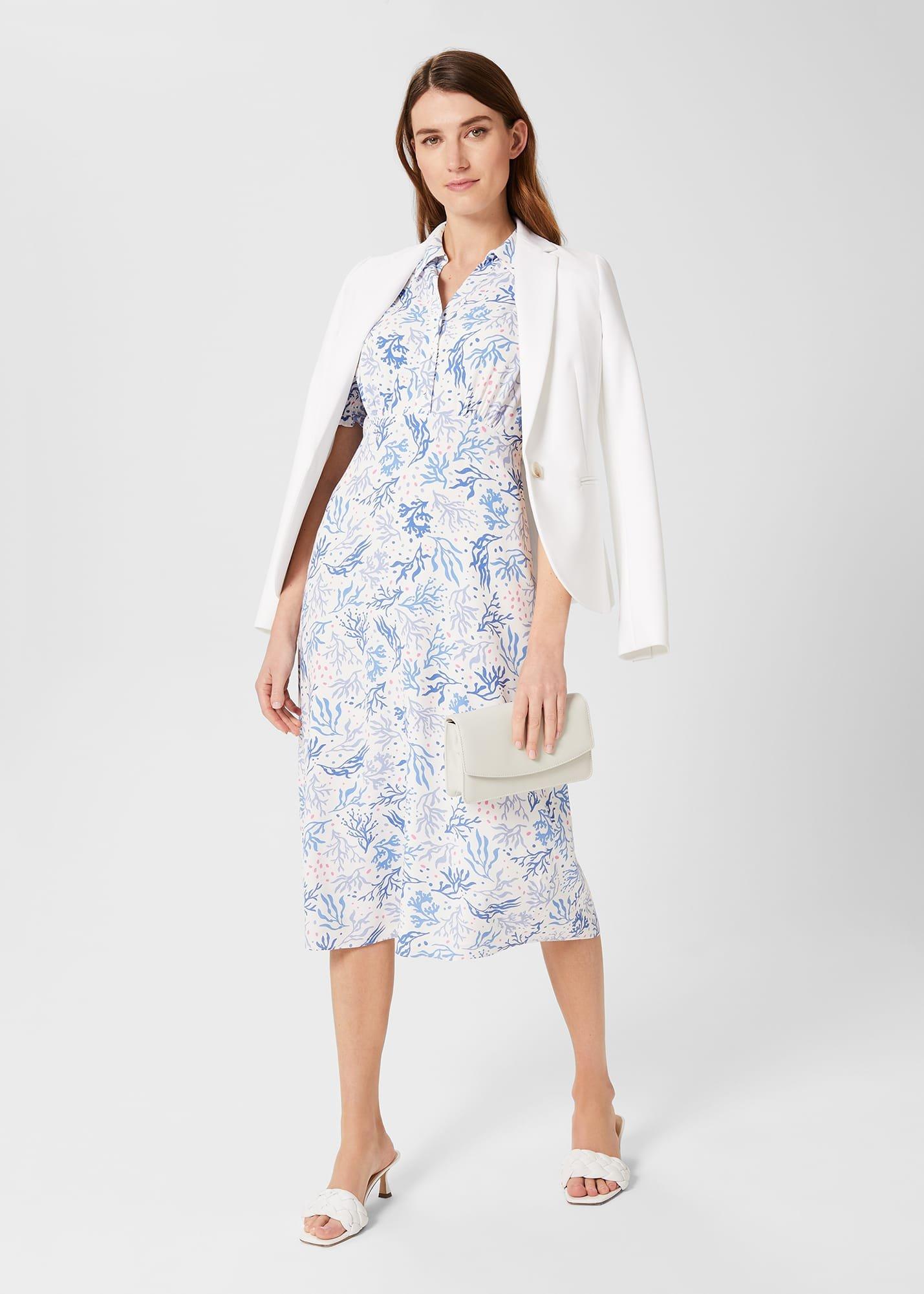 Elora Fit And Flare Dress, Ivory Multi, hi-res