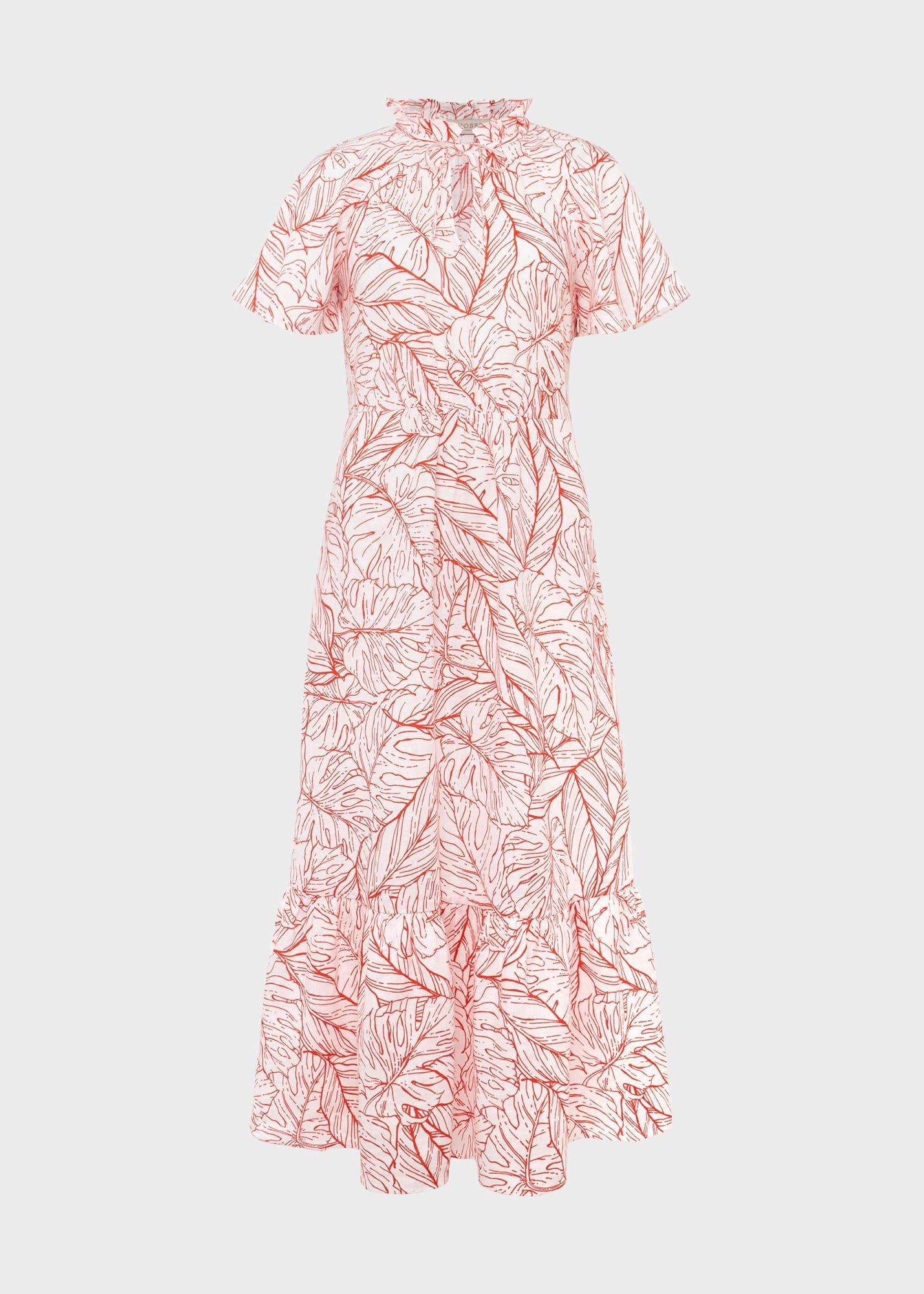 Makena Linen Dress, White Sienna, hi-res