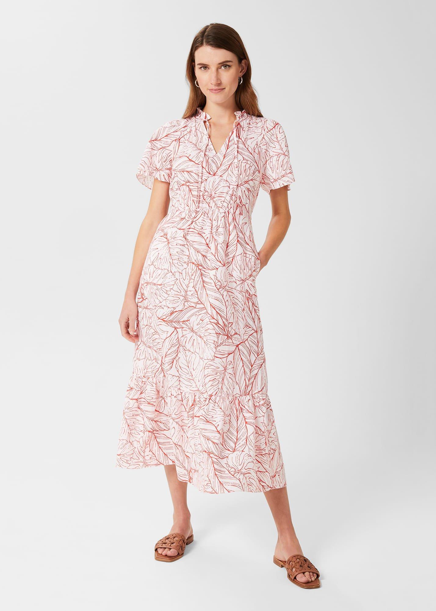 Makena Linen Dress, White Sienna, hi-res