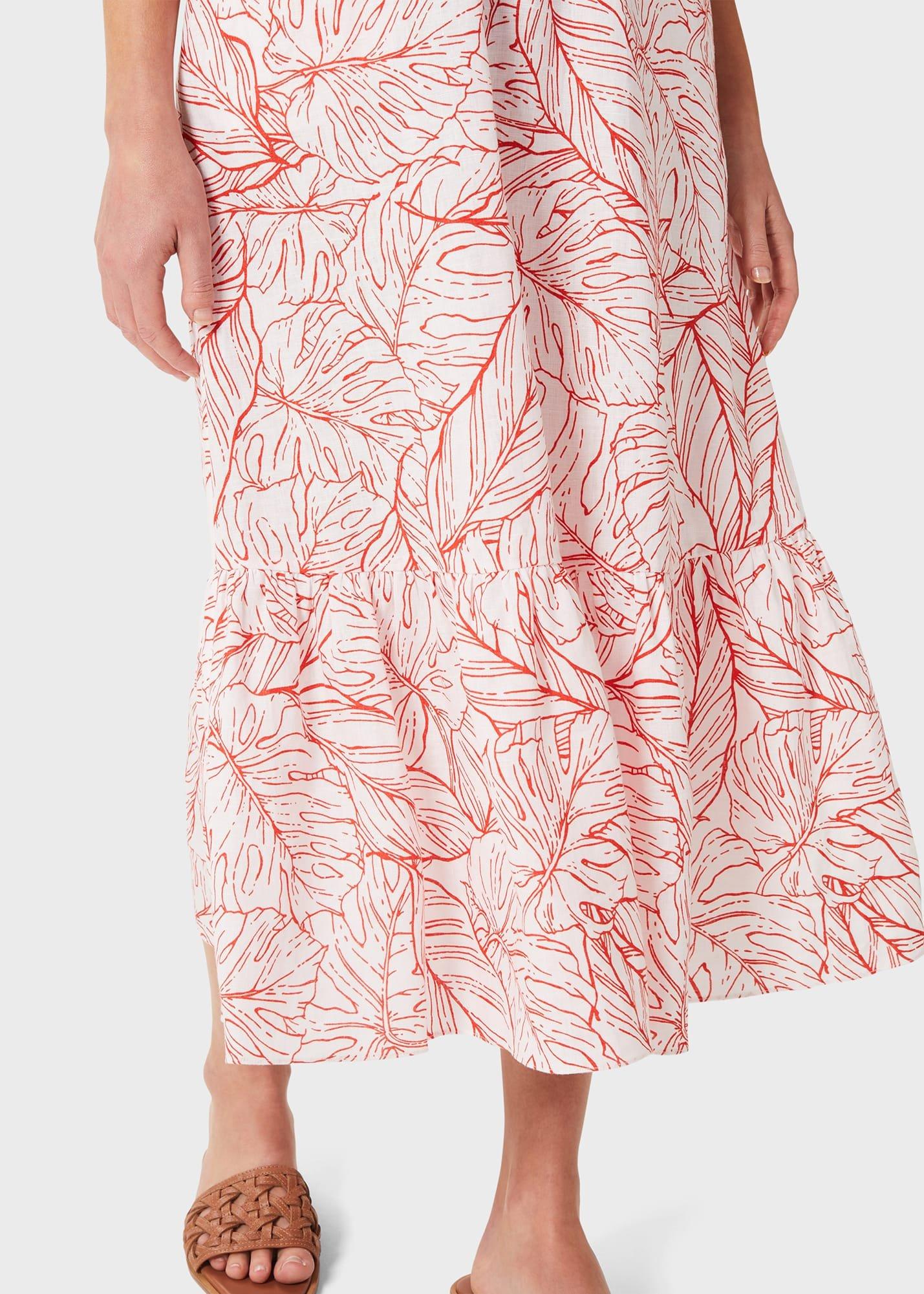 Makena Linen Dress, White Sienna, hi-res