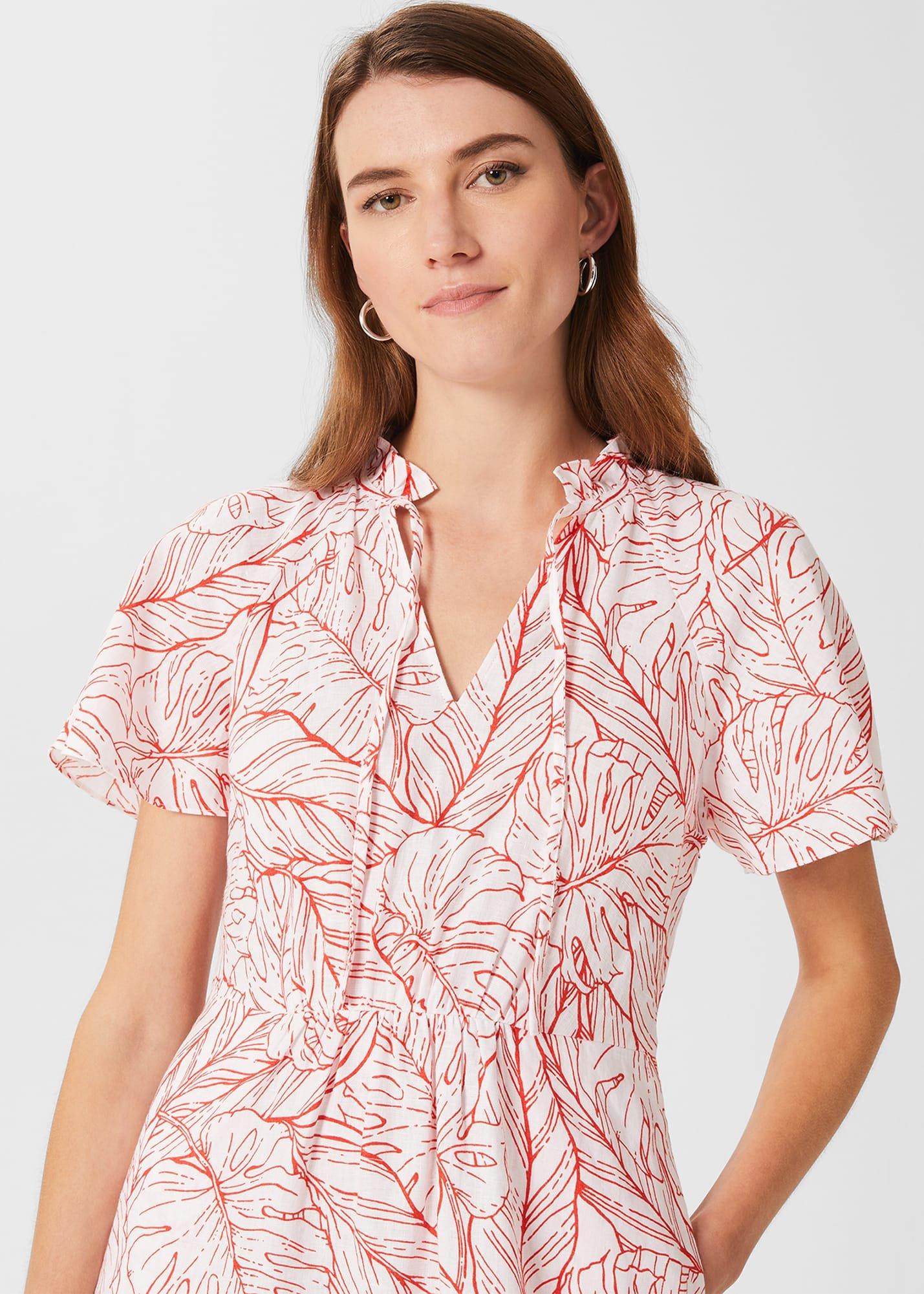 Makena Linen Dress, White Sienna, hi-res