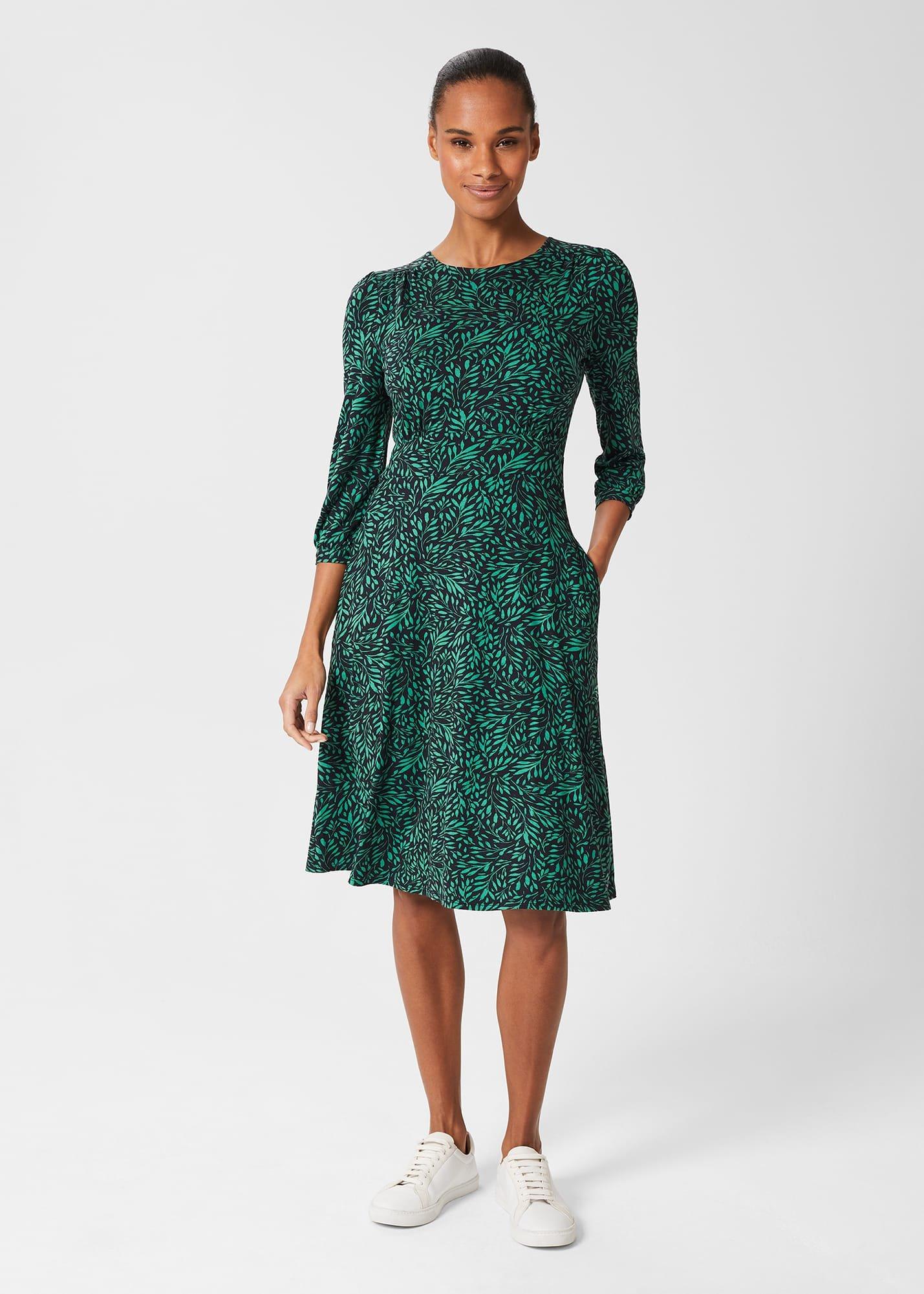 Indi Jersey Dress, Navy Multi, hi-res