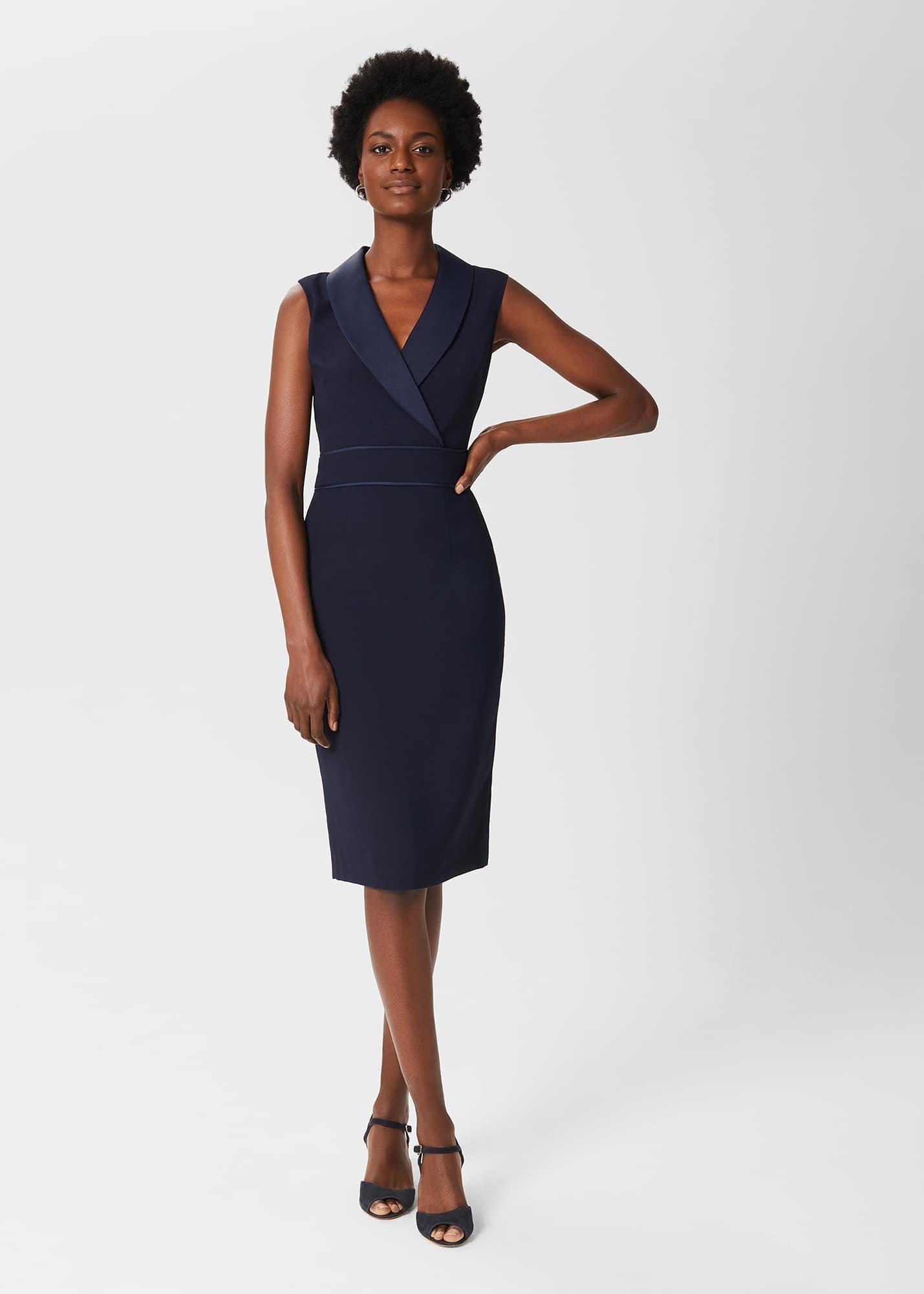Kara Tux Shift Dress, Midnight Navy, hi-res