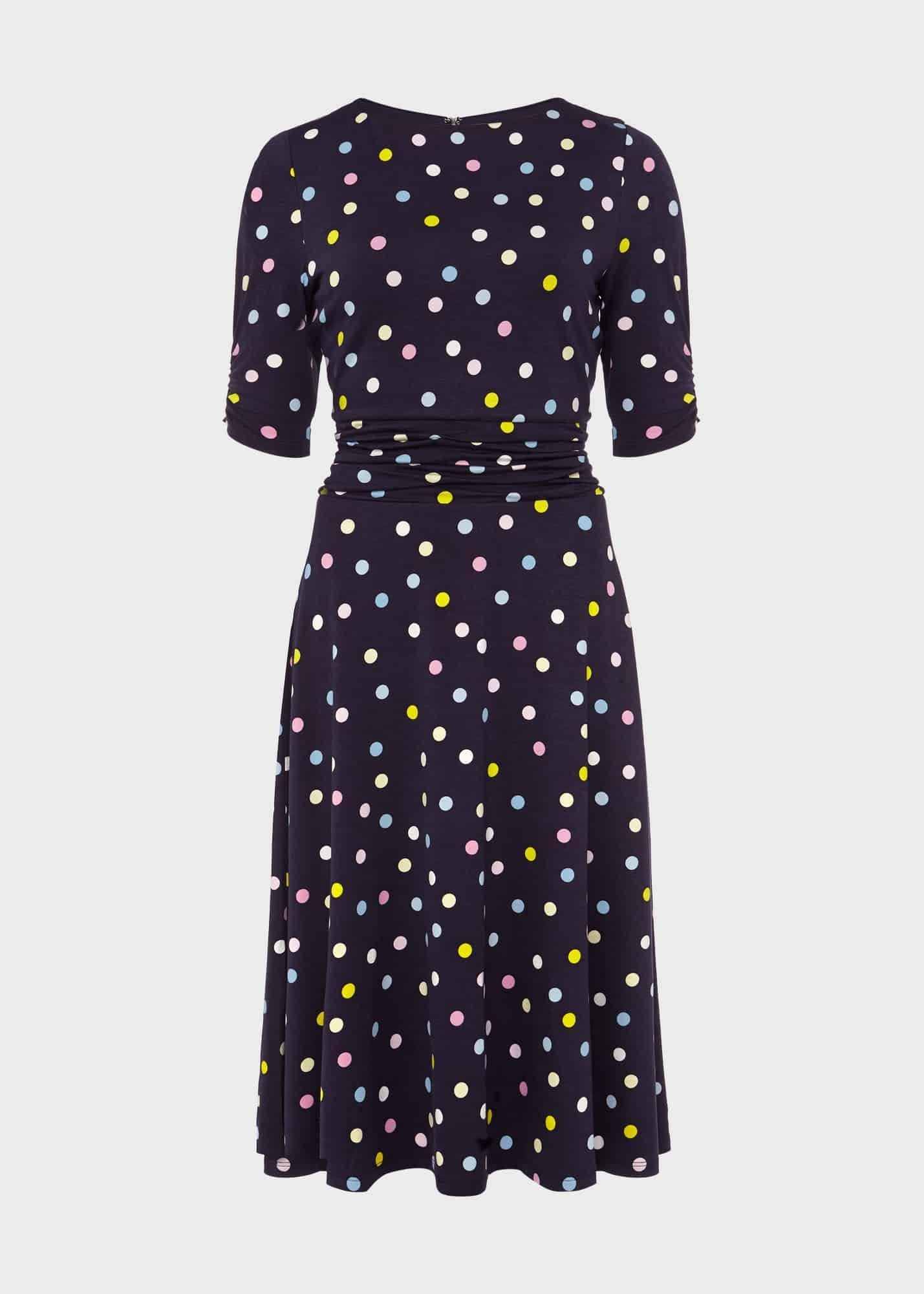 Roisin Jersey Dress, Navy Ivory, hi-res