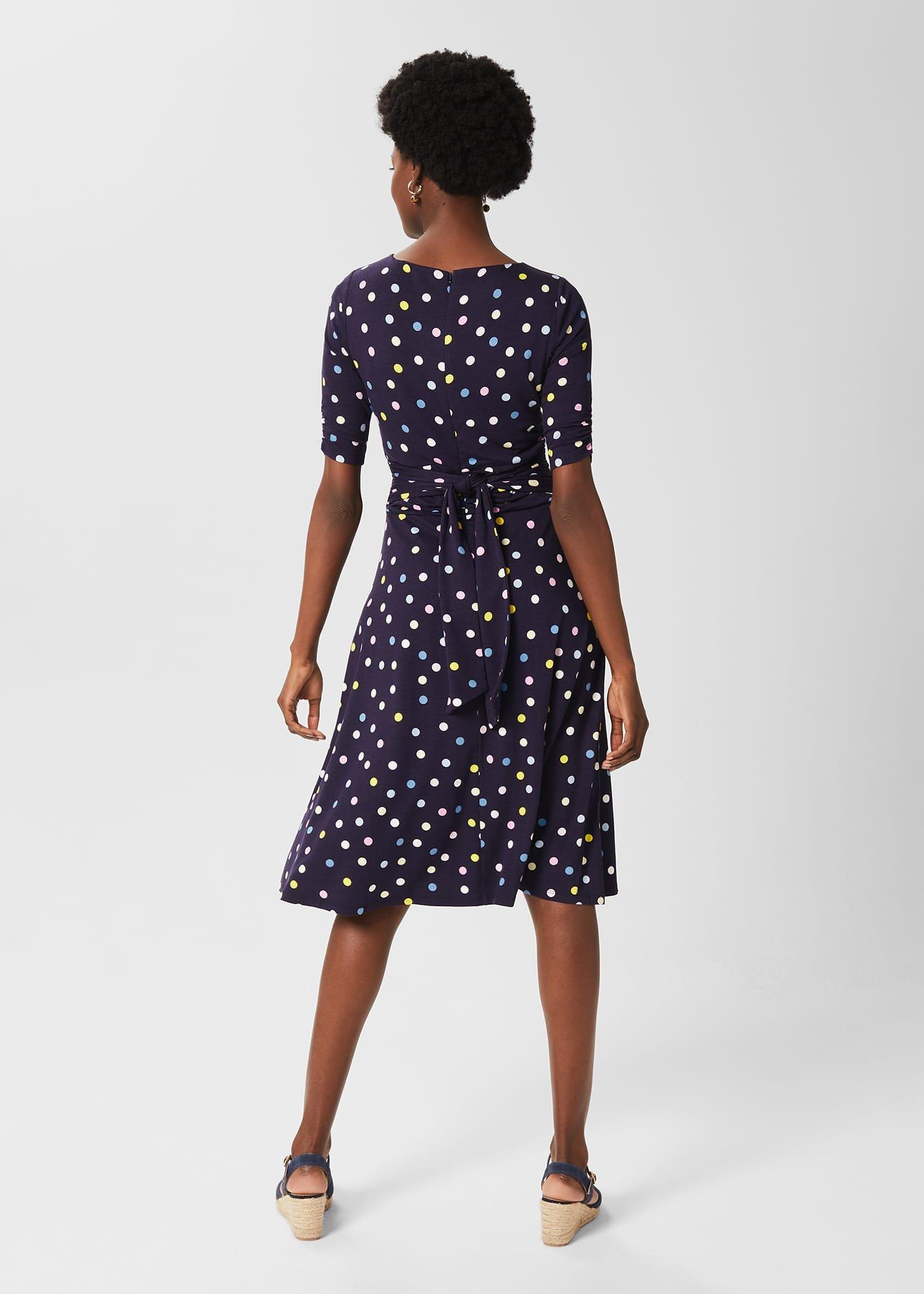 Roisin Jersey Dress, Navy Ivory, hi-res