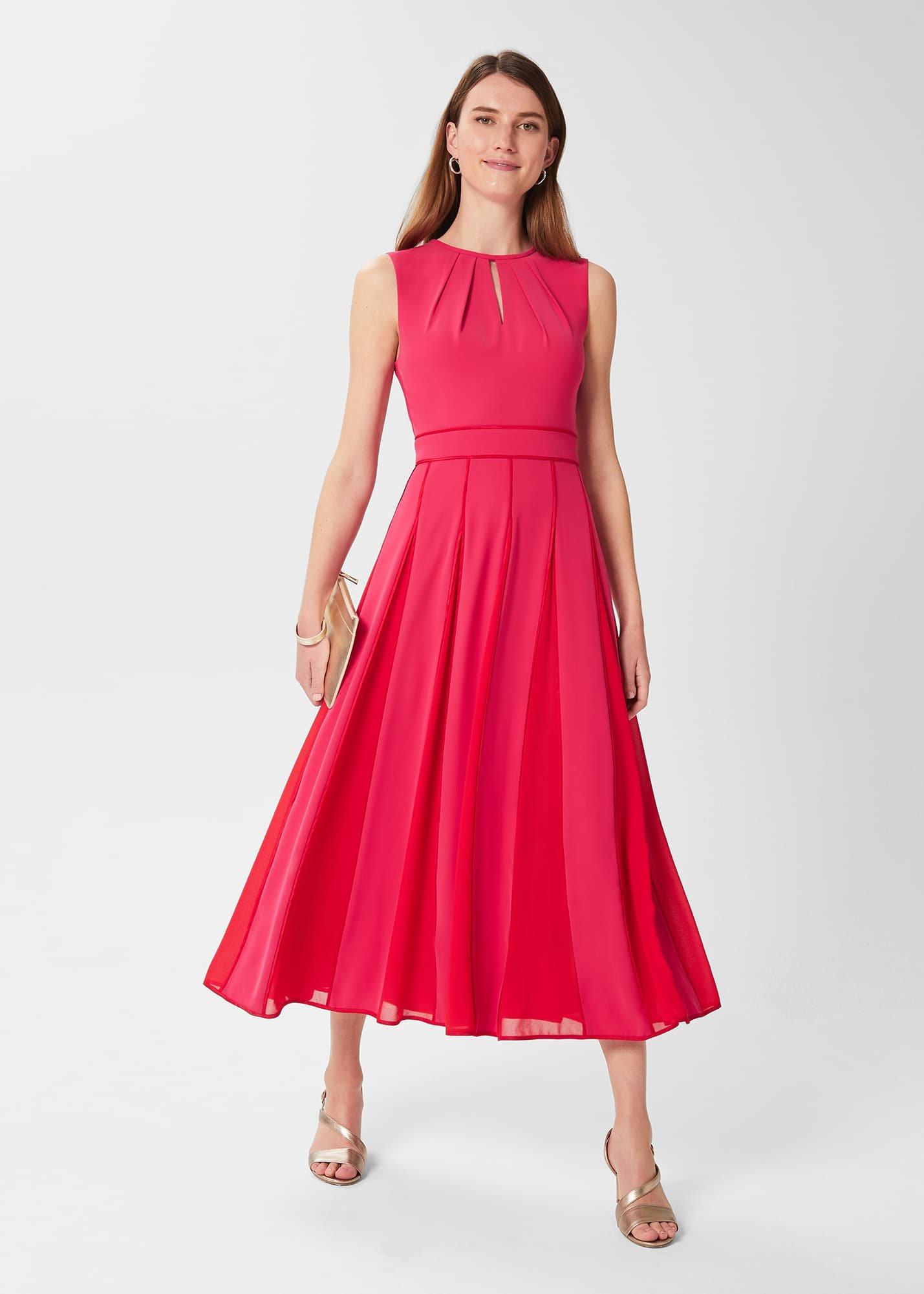 Angelica Fit And Flare Dress, Pink Multi, hi-res