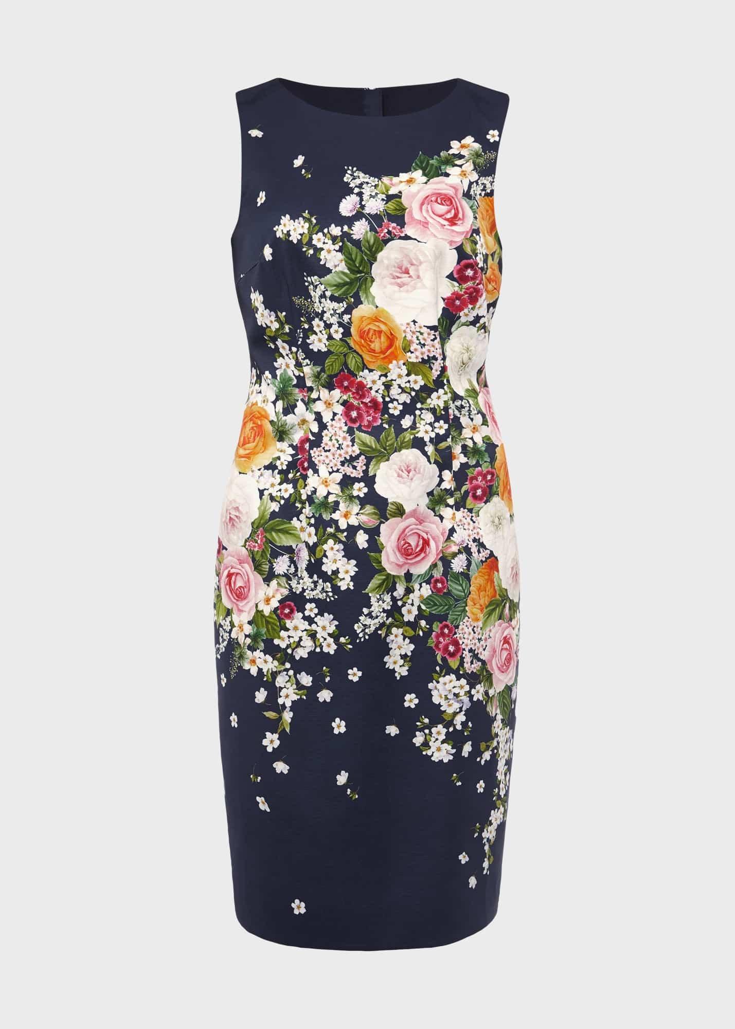 Moira Floral Shift Dress, Navy Pink, hi-res