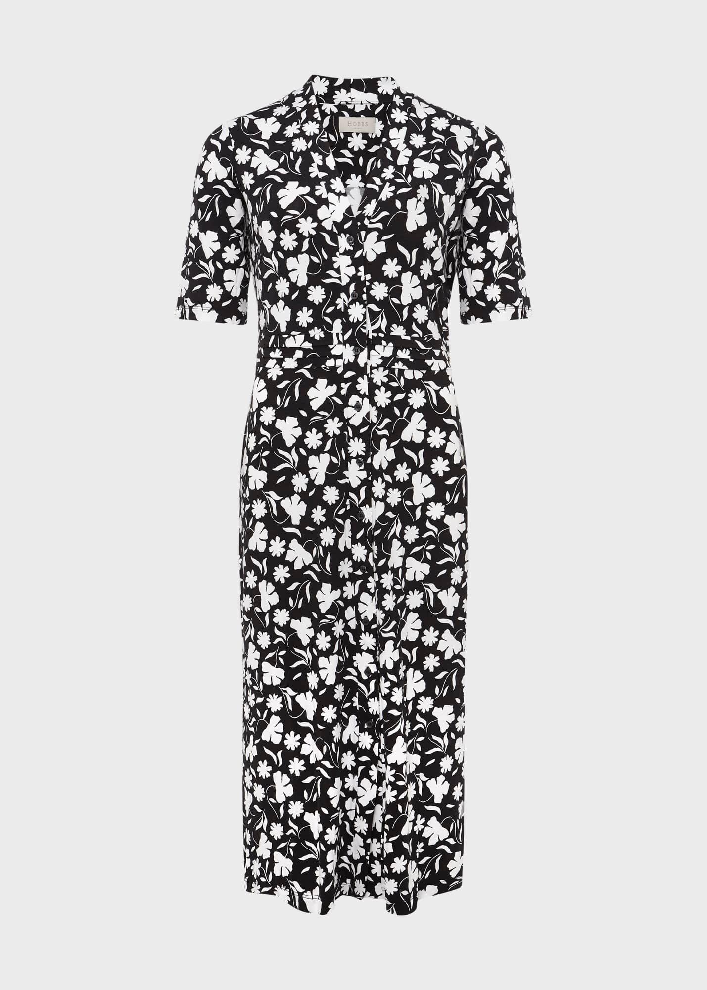 Aliza Jersey Dress, Black Ivory, hi-res