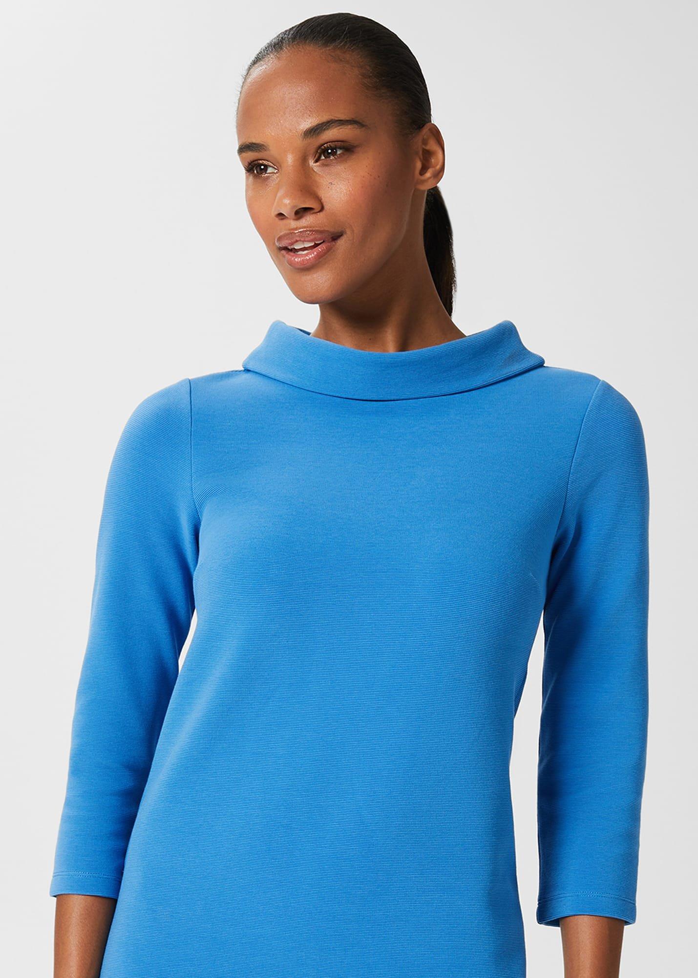 Betsy Ottoman Dress, Azure Blue, hi-res