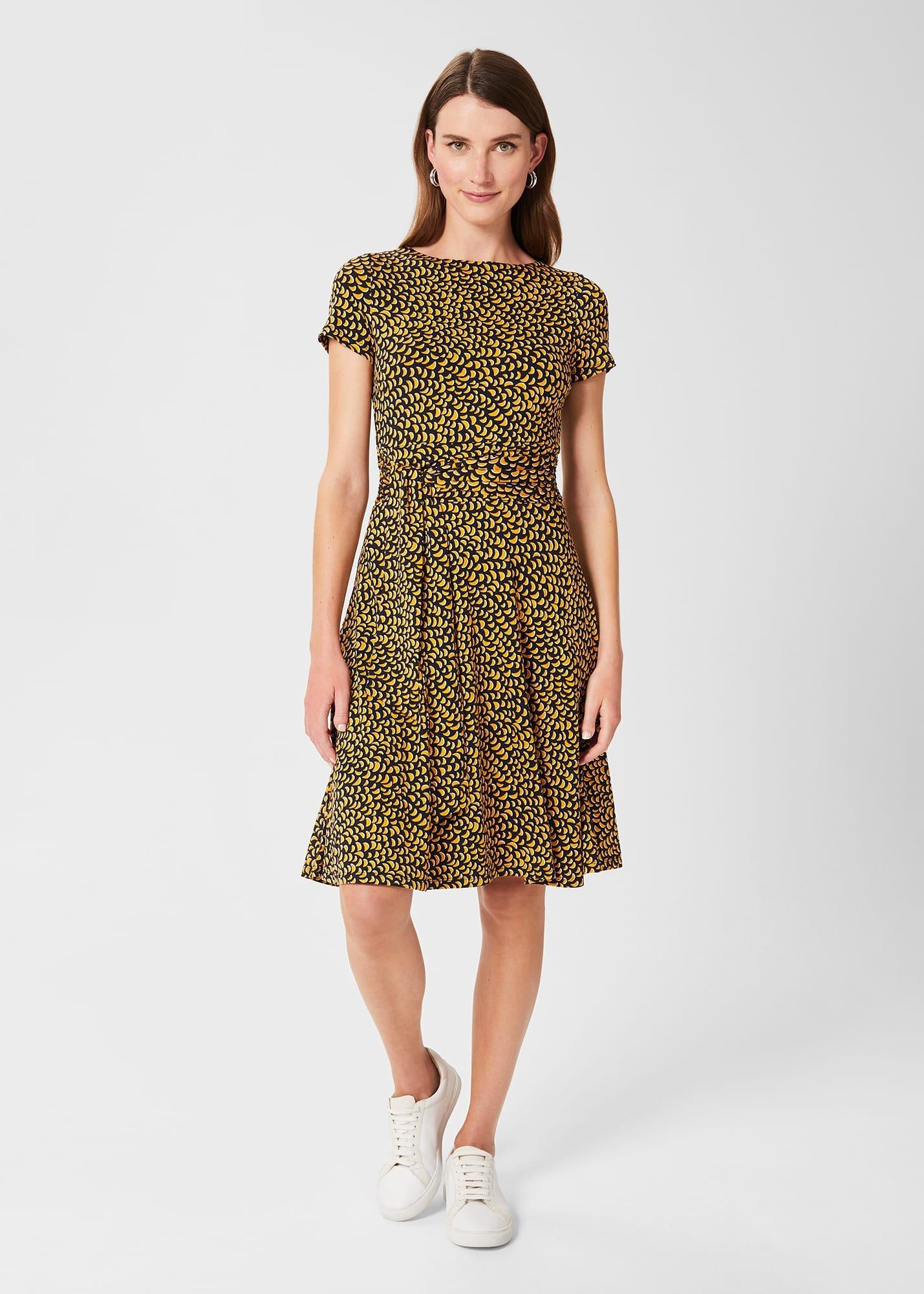 Kimmi Jersey Dress, Navy Ochre, hi-res