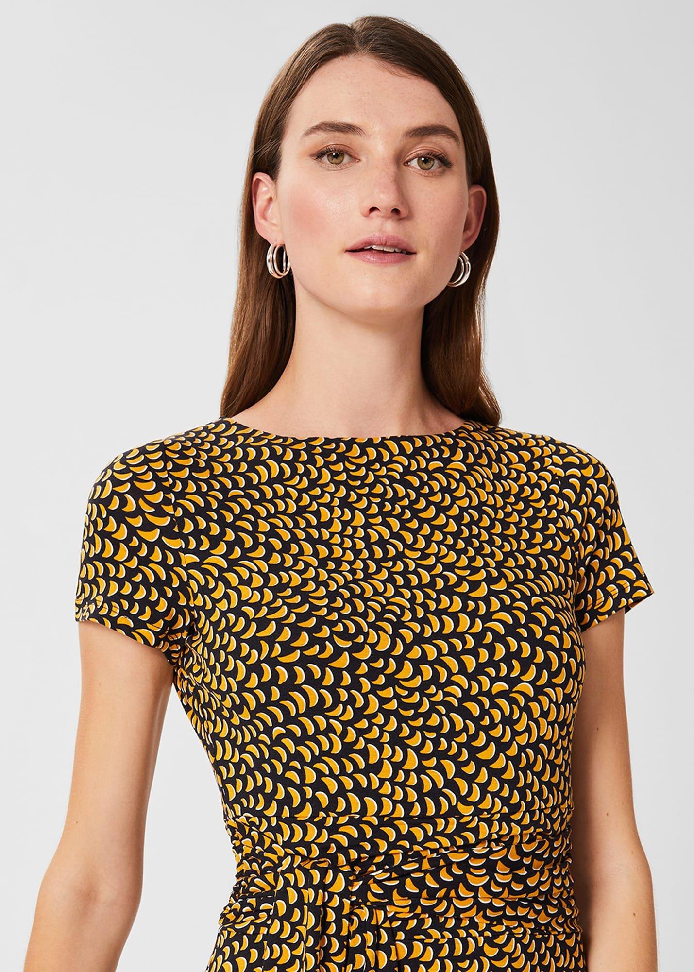 Kimmi Jersey Dress, Navy Ochre, hi-res