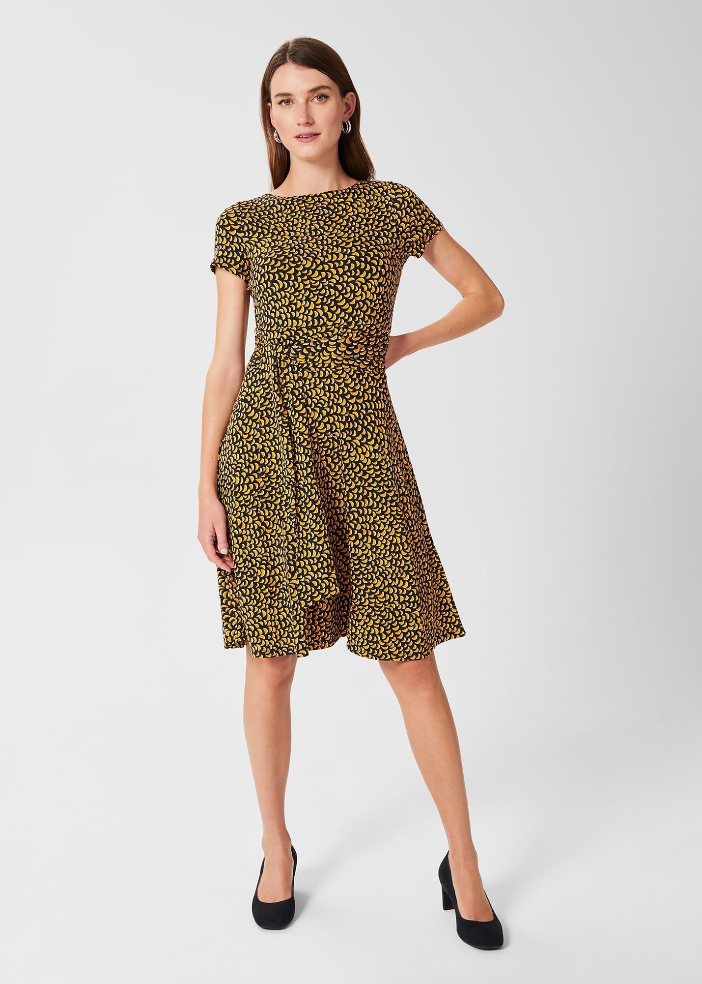 Kimmi Jersey Dress, Navy Ochre, hi-res