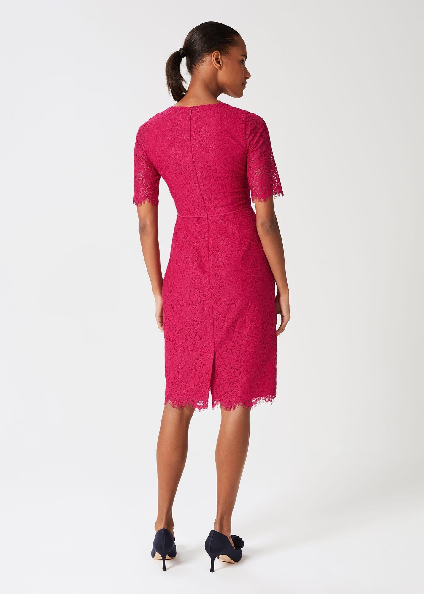 Anastasia Lace Shift Dress, Fuchsia Pink, hi-res