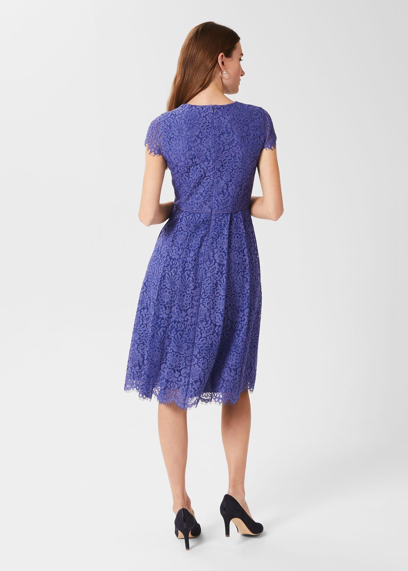 Anastasia Lace Fit And Flare Dress, Blue, hi-res