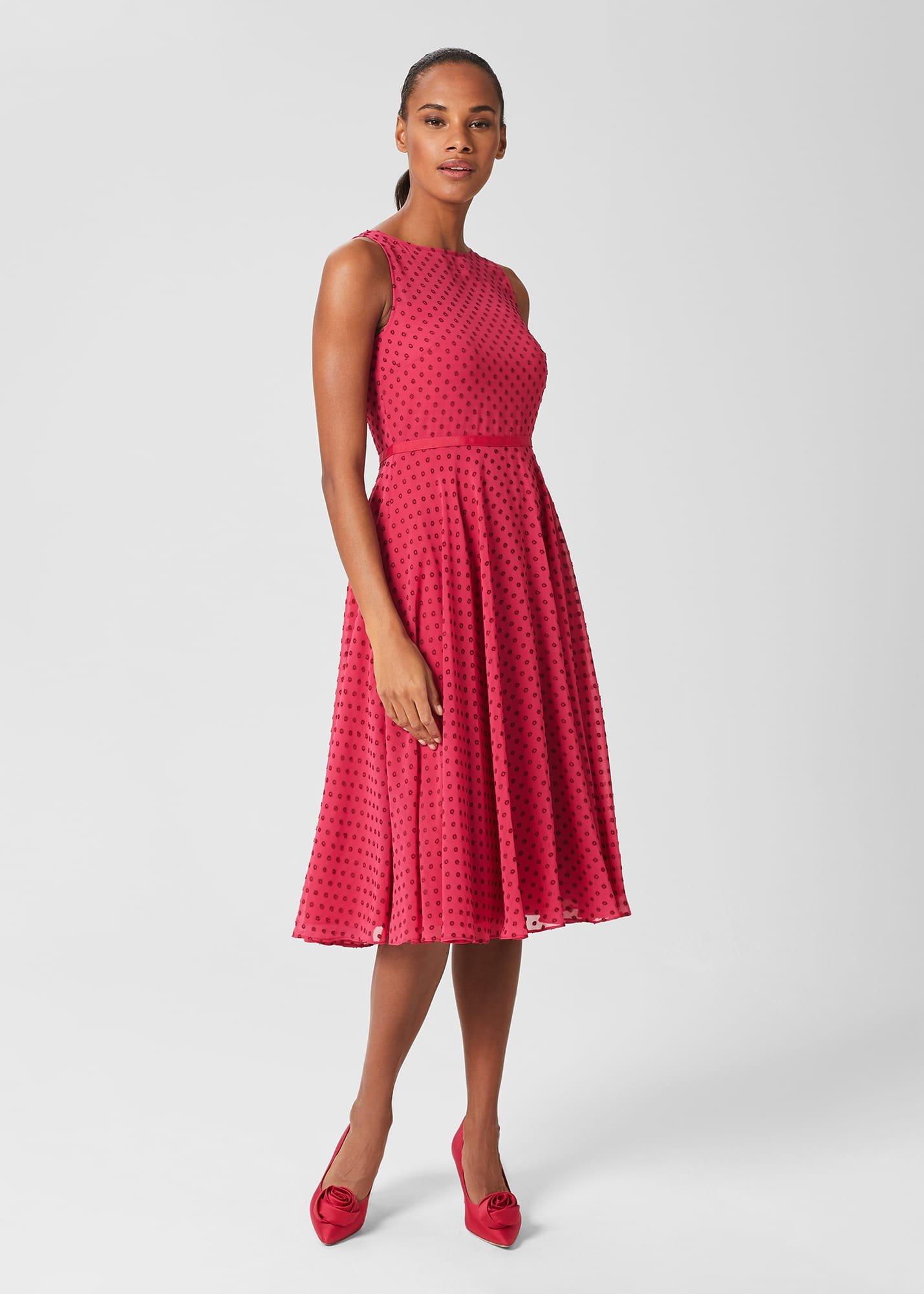 Della Spot Fit And Flare Dress