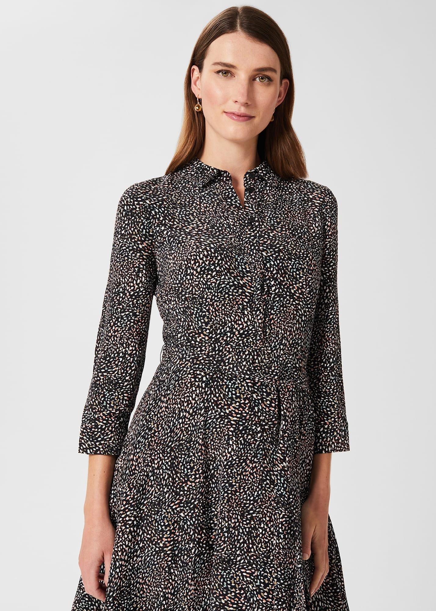 Alex Fit And Flare Dress, Navy Multi, hi-res