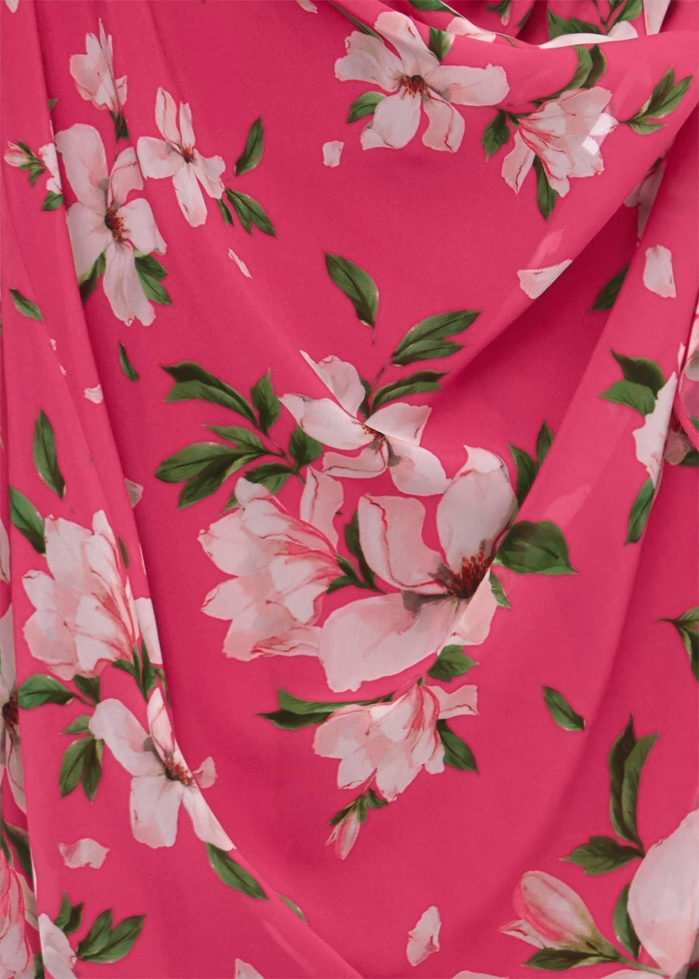 Carly Floral Midi Dress, Pink Multi, hi-res