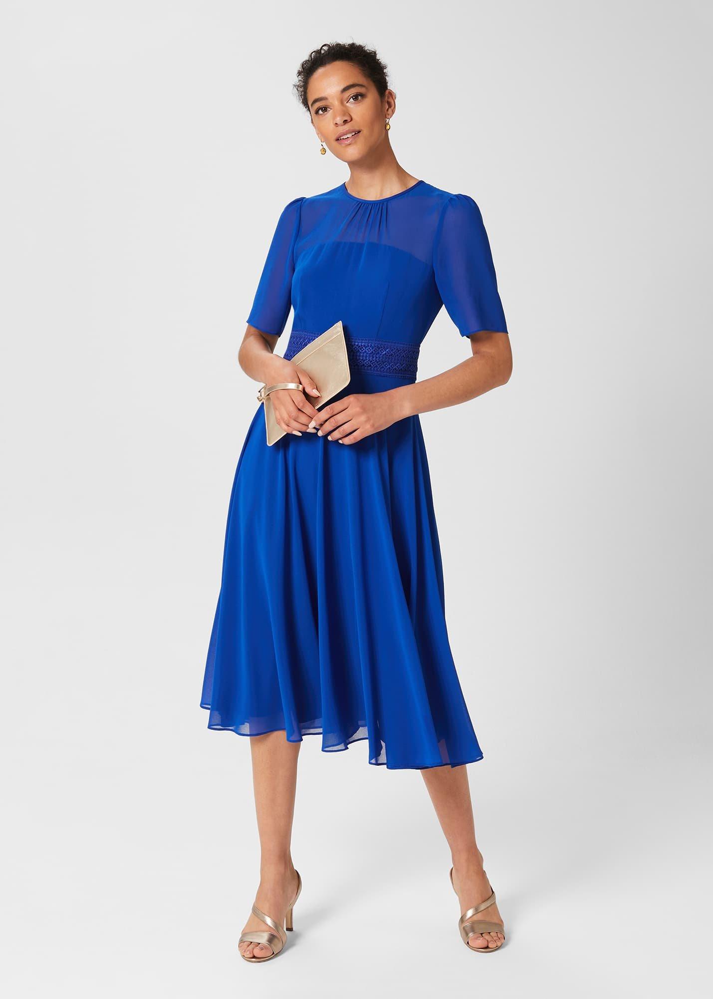 Cressida Fit And Flare Dress, Lapis Blue, hi-res