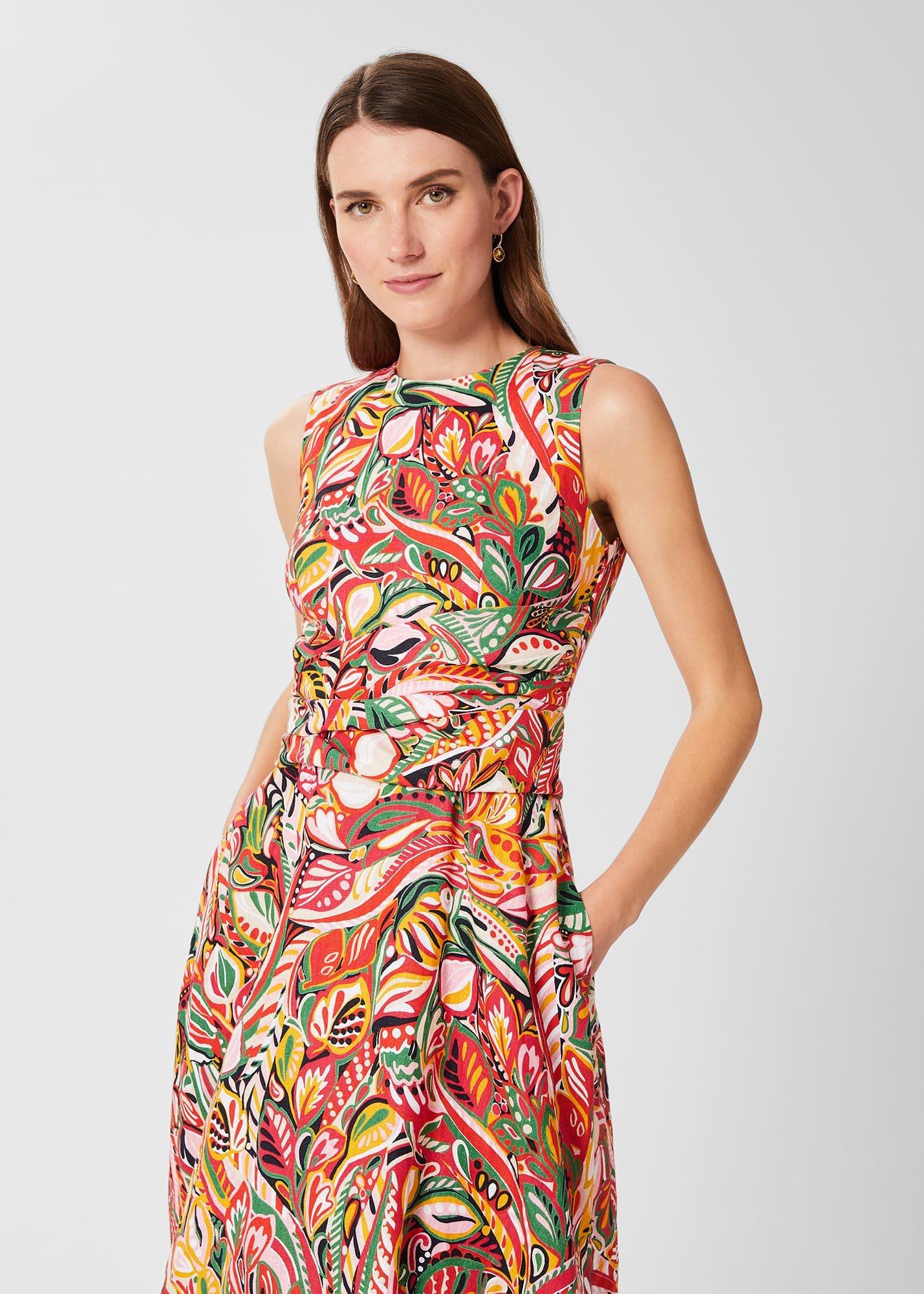 Twitchill Linen Dress, Multi, hi-res