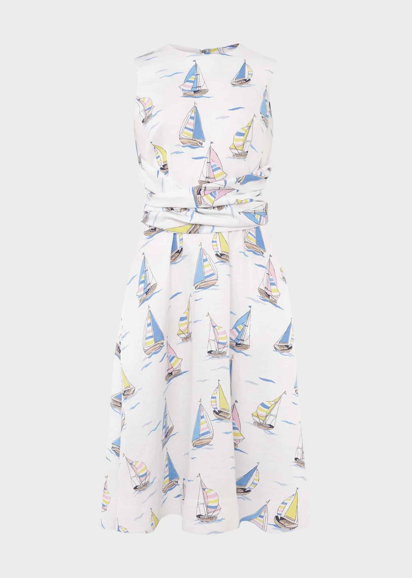 Twitchill Linen Dress, White Multi, hi-res