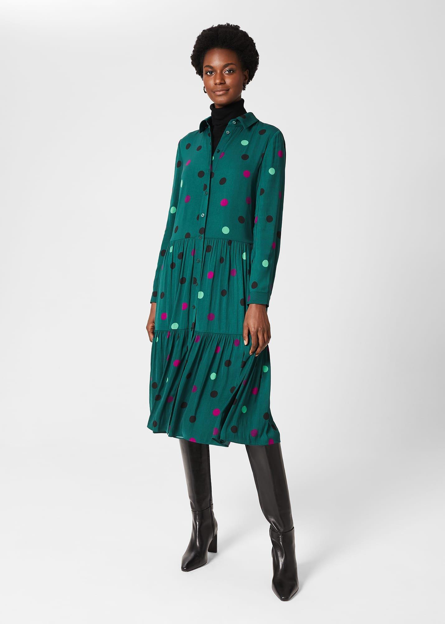 Nory Midi Dress, Green Multi, hi-res