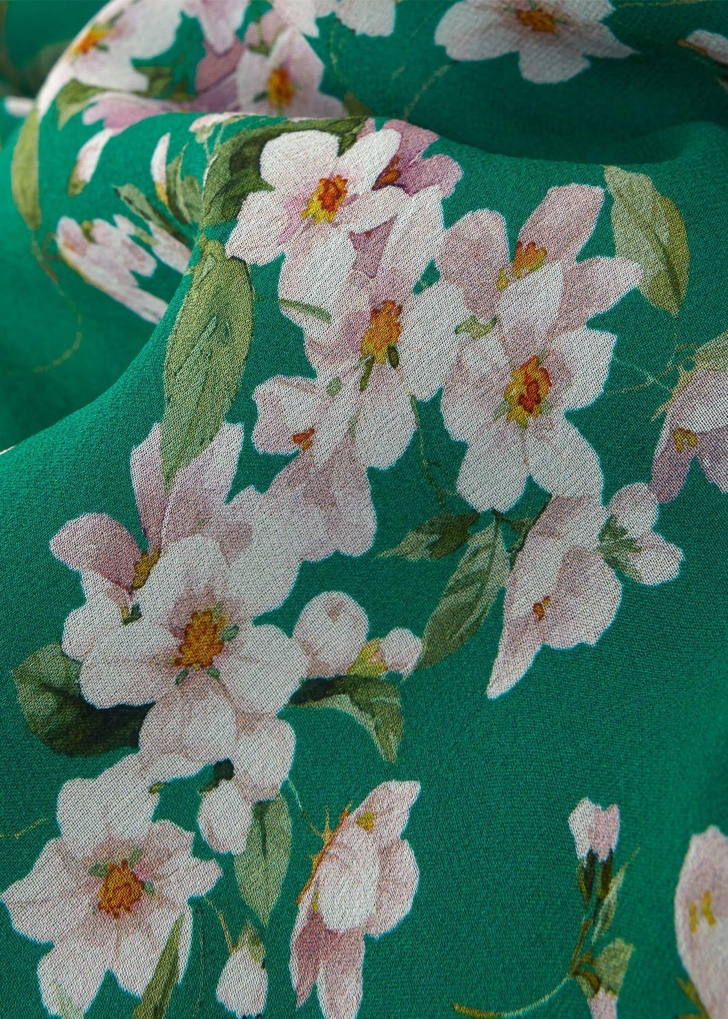 Rosabelle Silk Floral Dress, Green Multi, hi-res