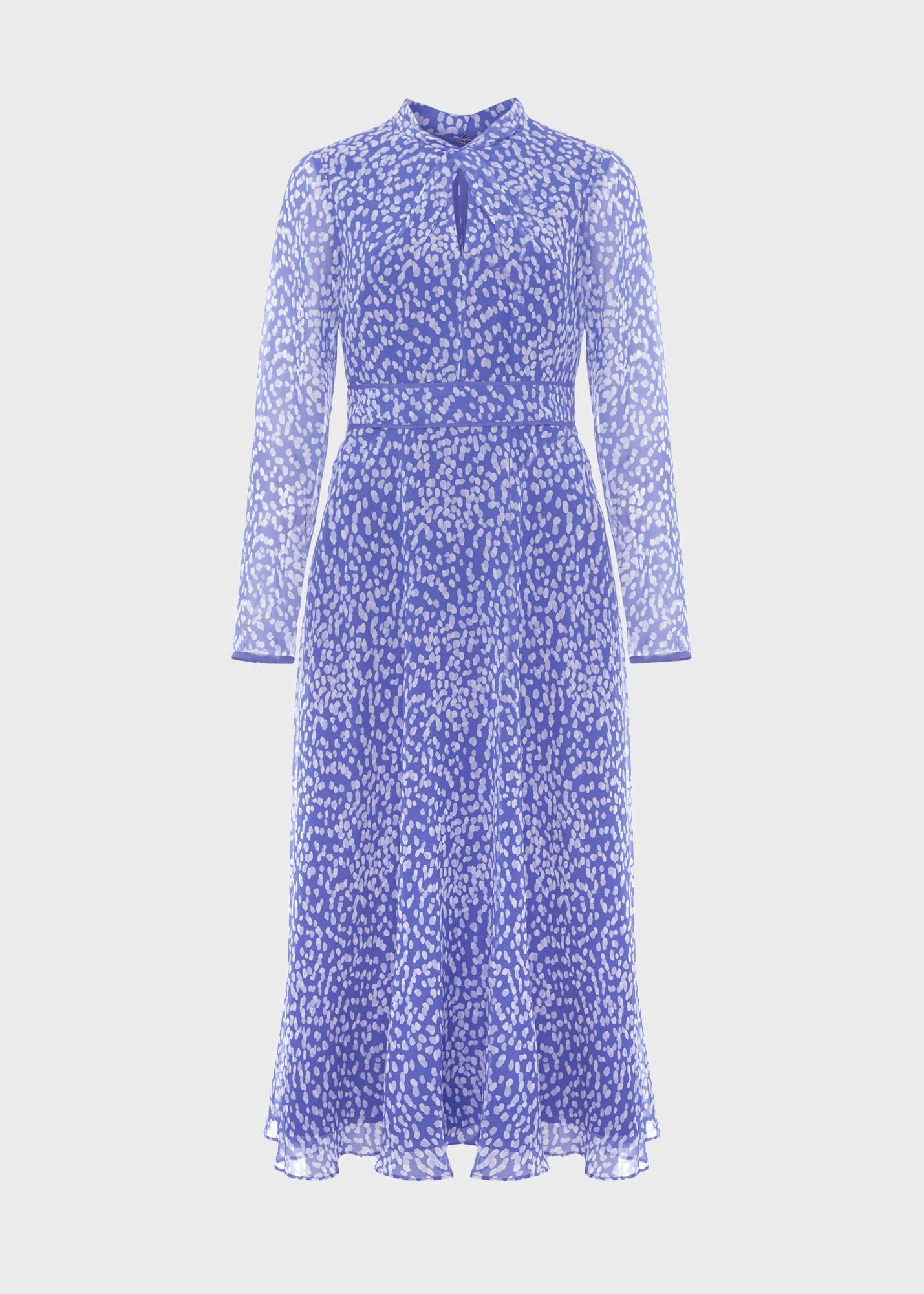 Helena Silk Midi Dress, Blue Multi, hi-res