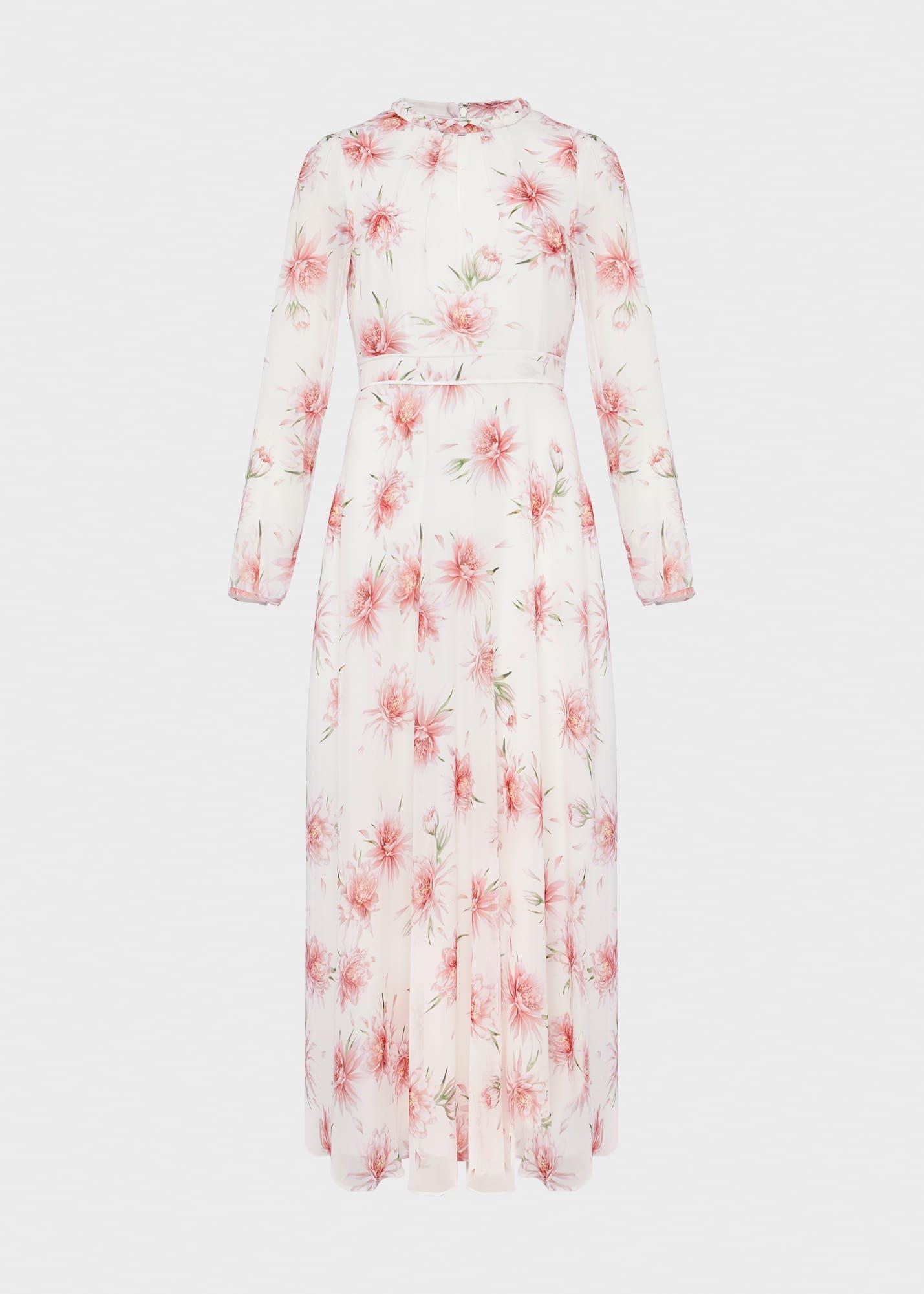 Rosabella Silk Floral Midi Dress, Ivory Multi, hi-res