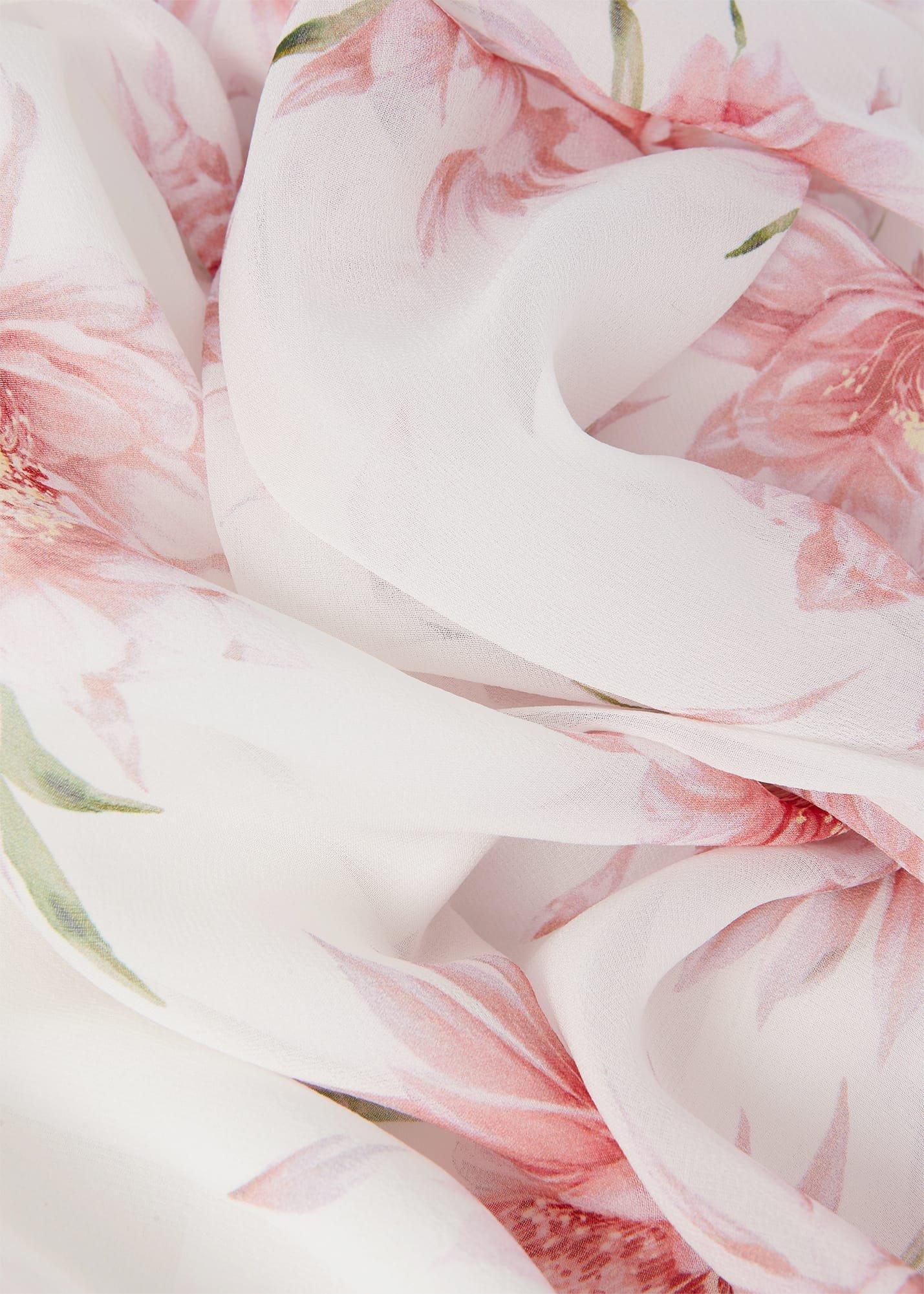 Rosabella Silk Floral Midi Dress, Ivory Multi, hi-res