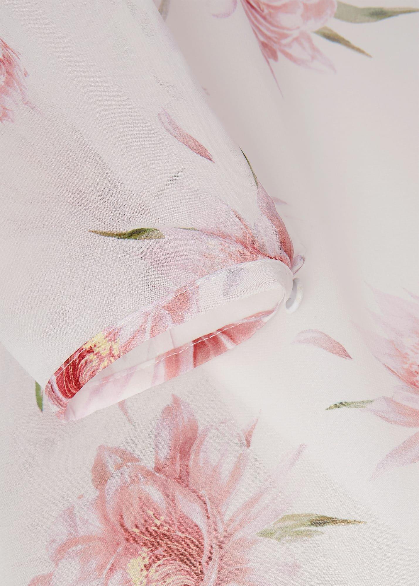 Rosabella Silk Floral Midi Dress, Ivory Multi, hi-res