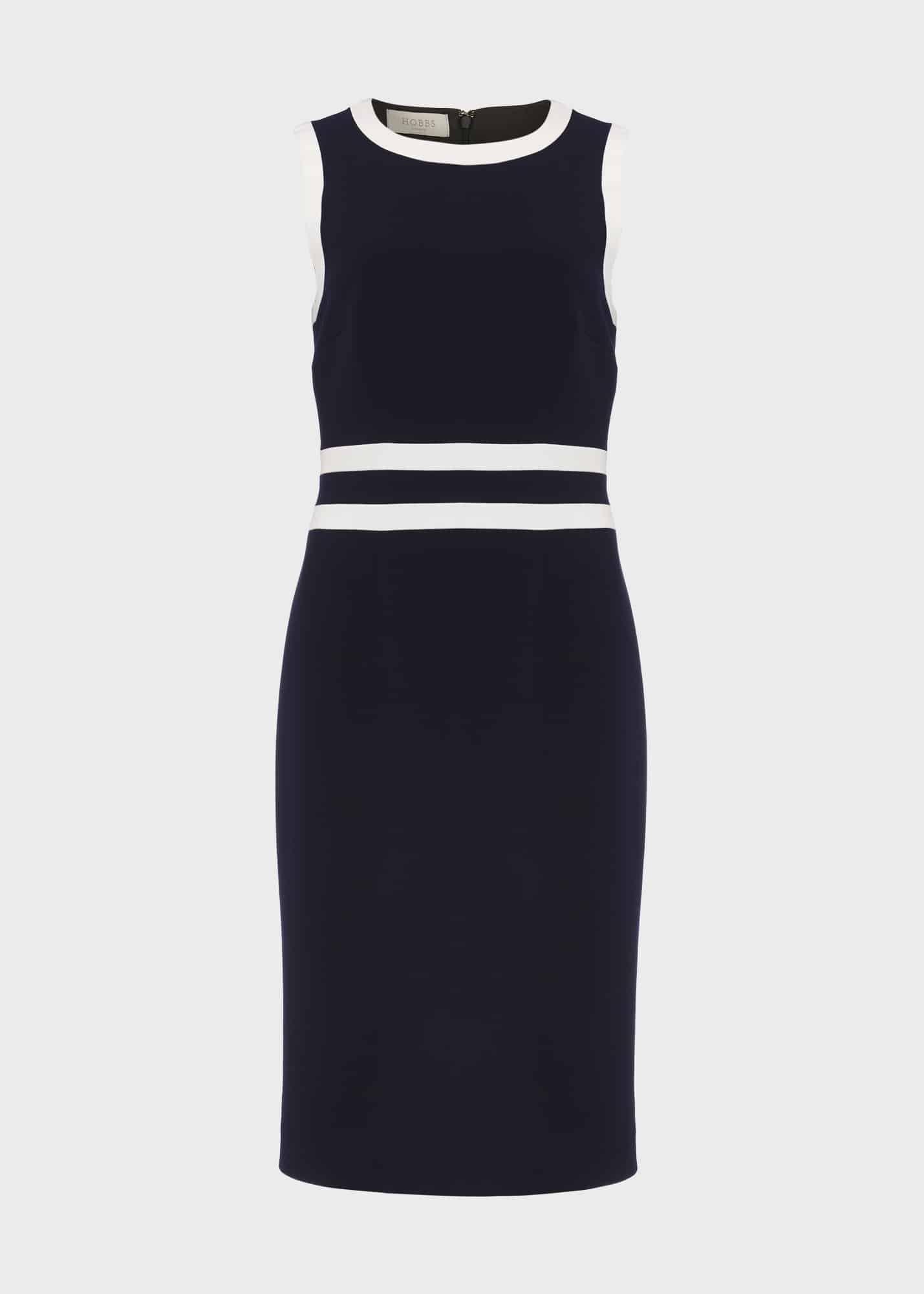Candice Shift Dress, Navy Ivory, hi-res