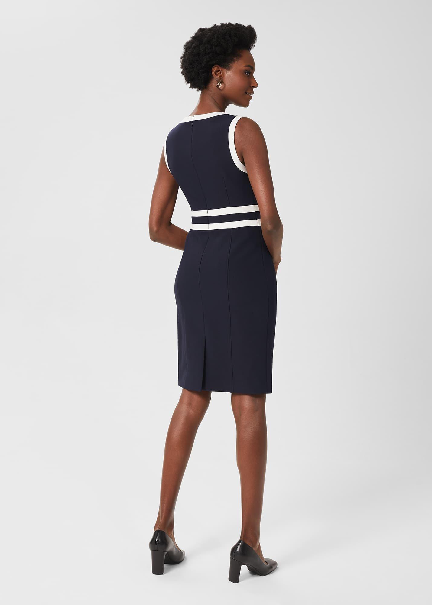 Candice Shift Dress, Navy Ivory, hi-res