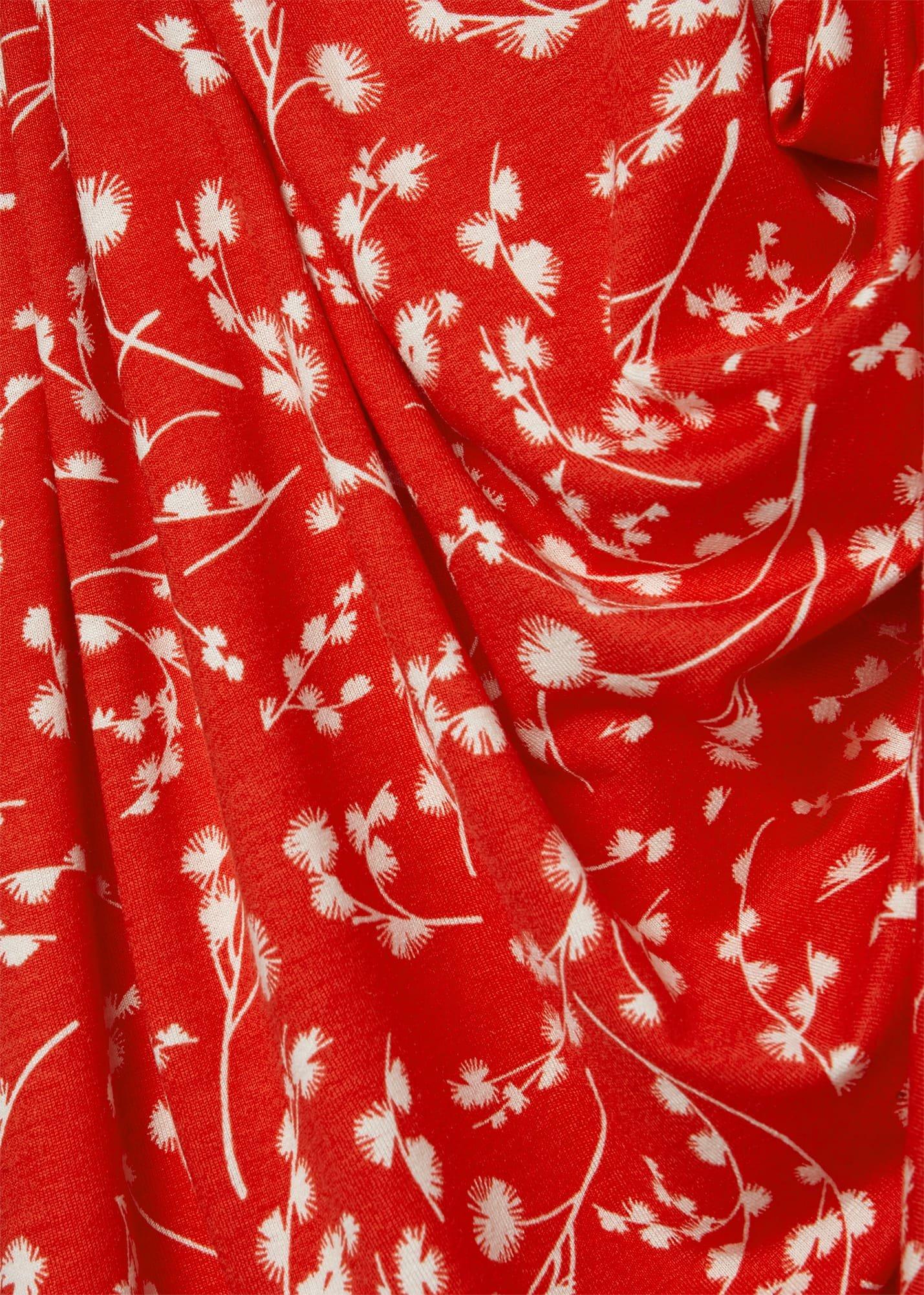 Dina Jersey Wrap Dress, Red Ivory, hi-res