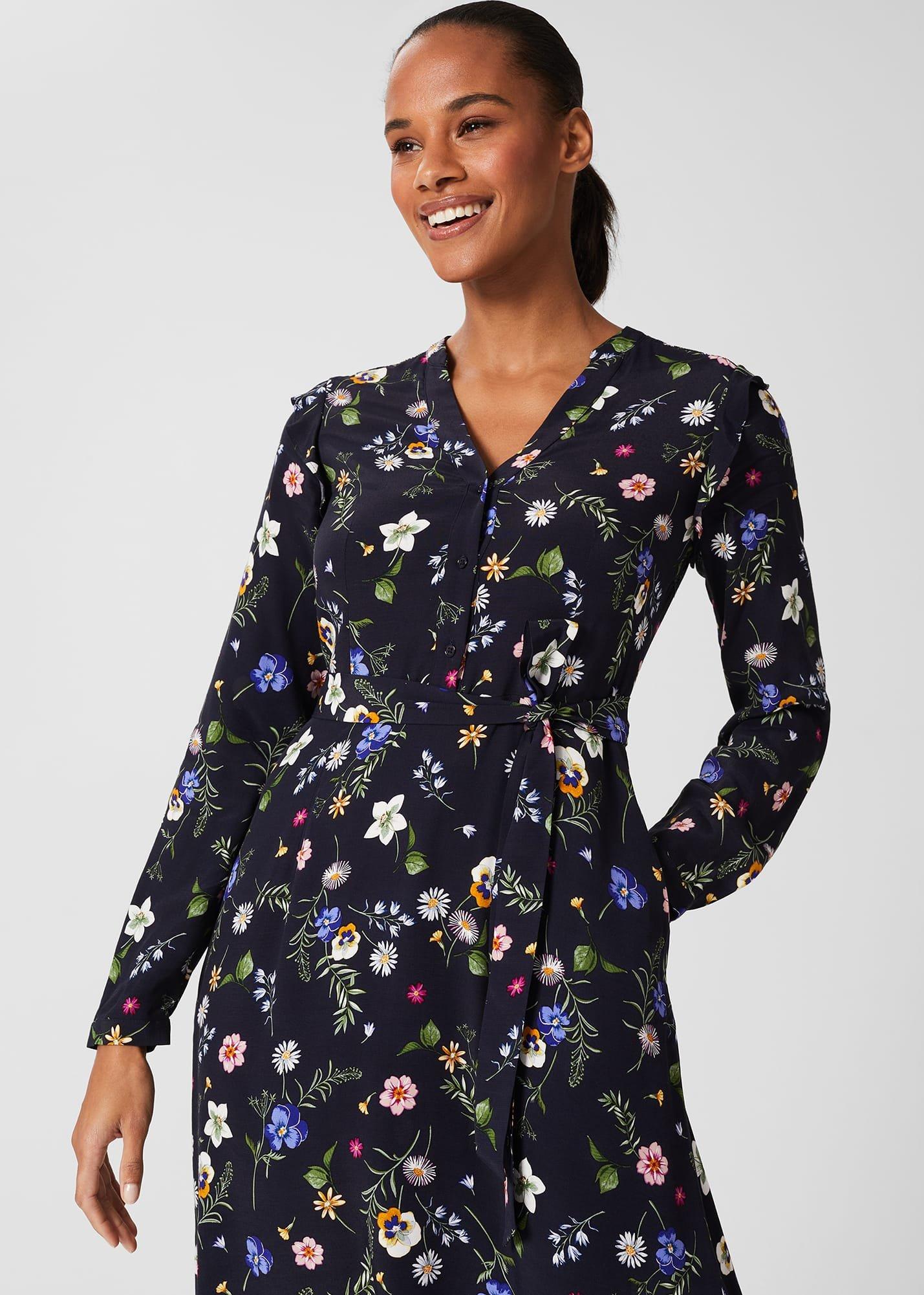 Florentine Dress, Dark Navy Multi, hi-res