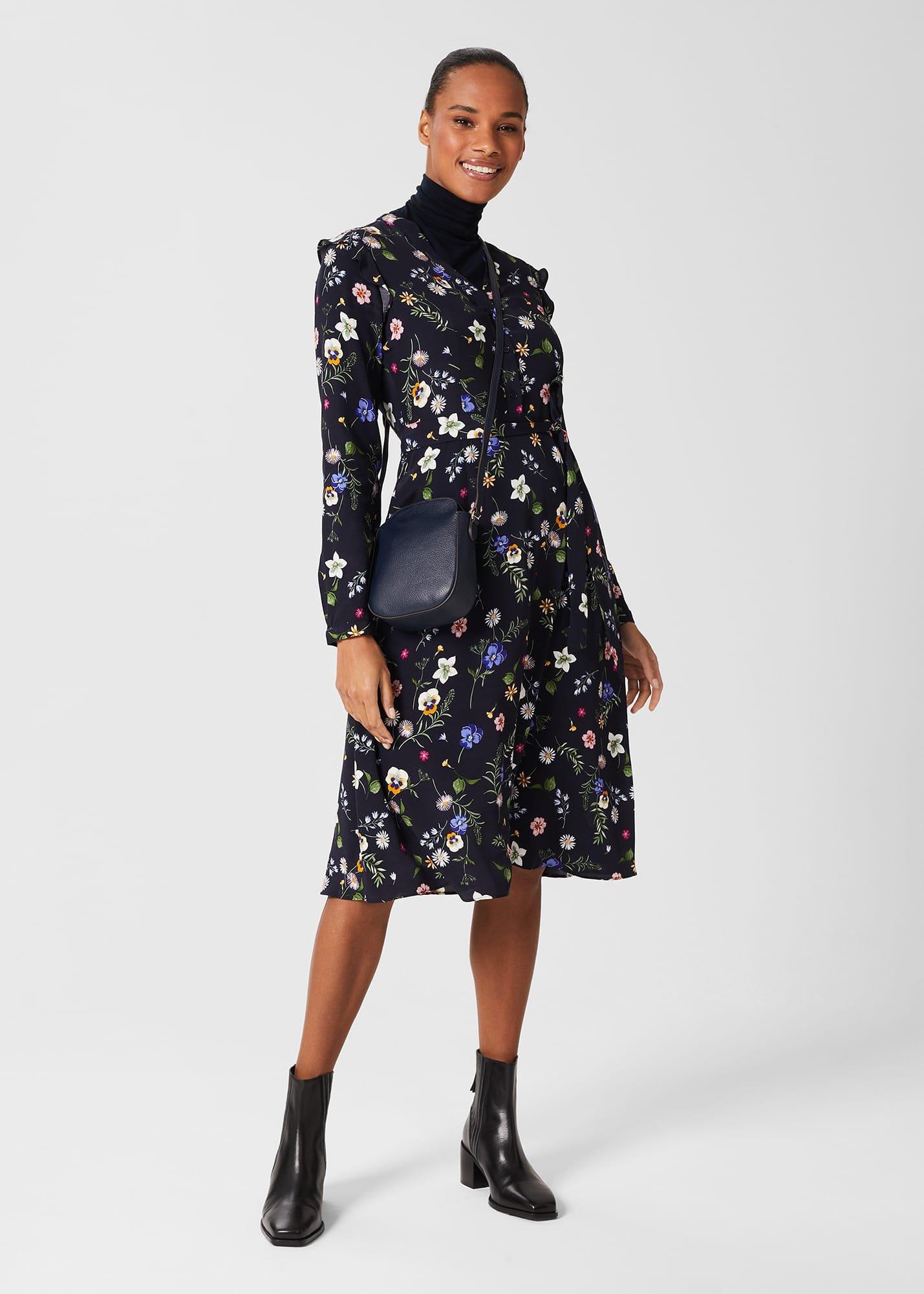 Florentine Dress, Dark Navy Multi, hi-res