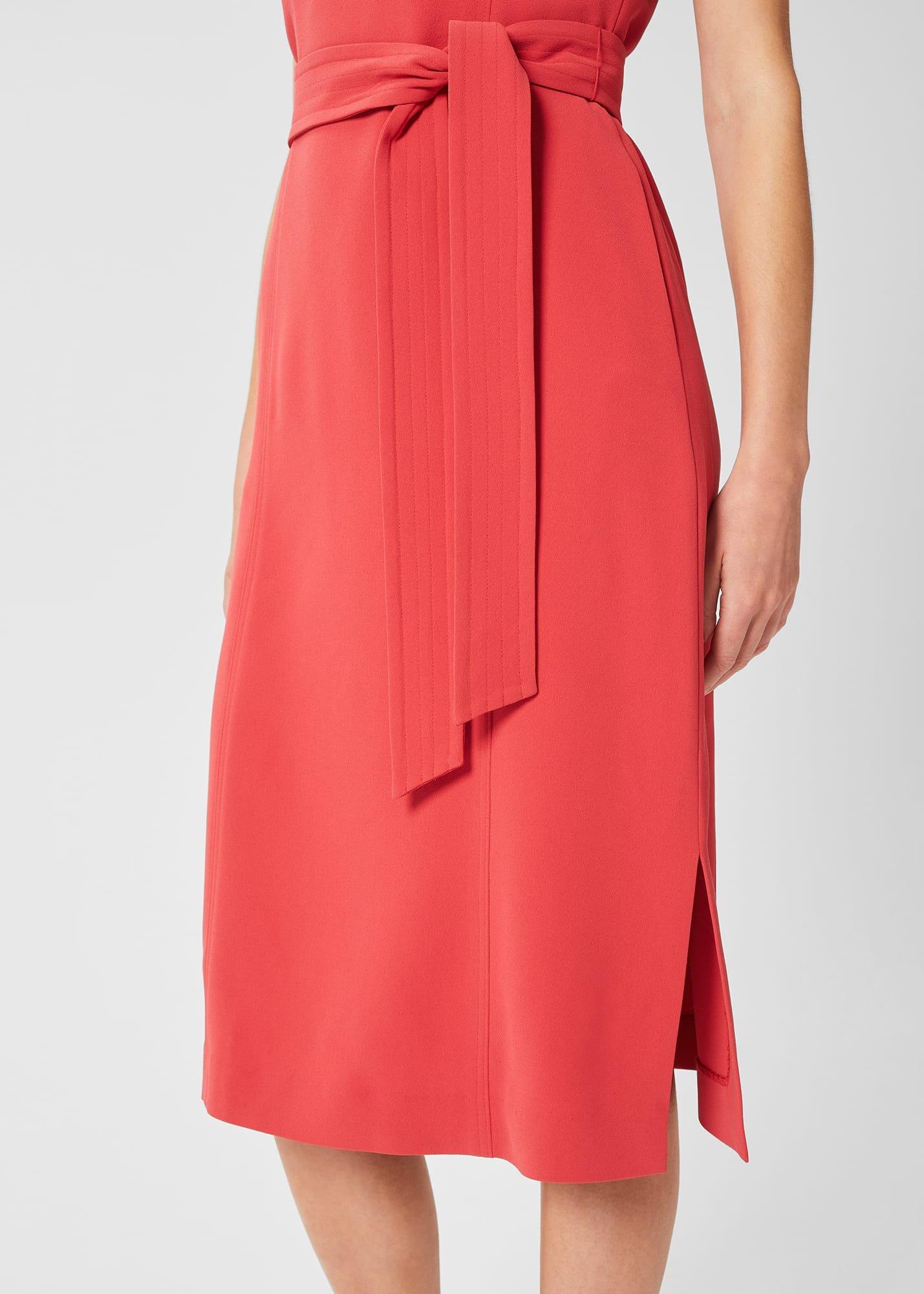 Fenella Belted Dress, Dark Coral, hi-res