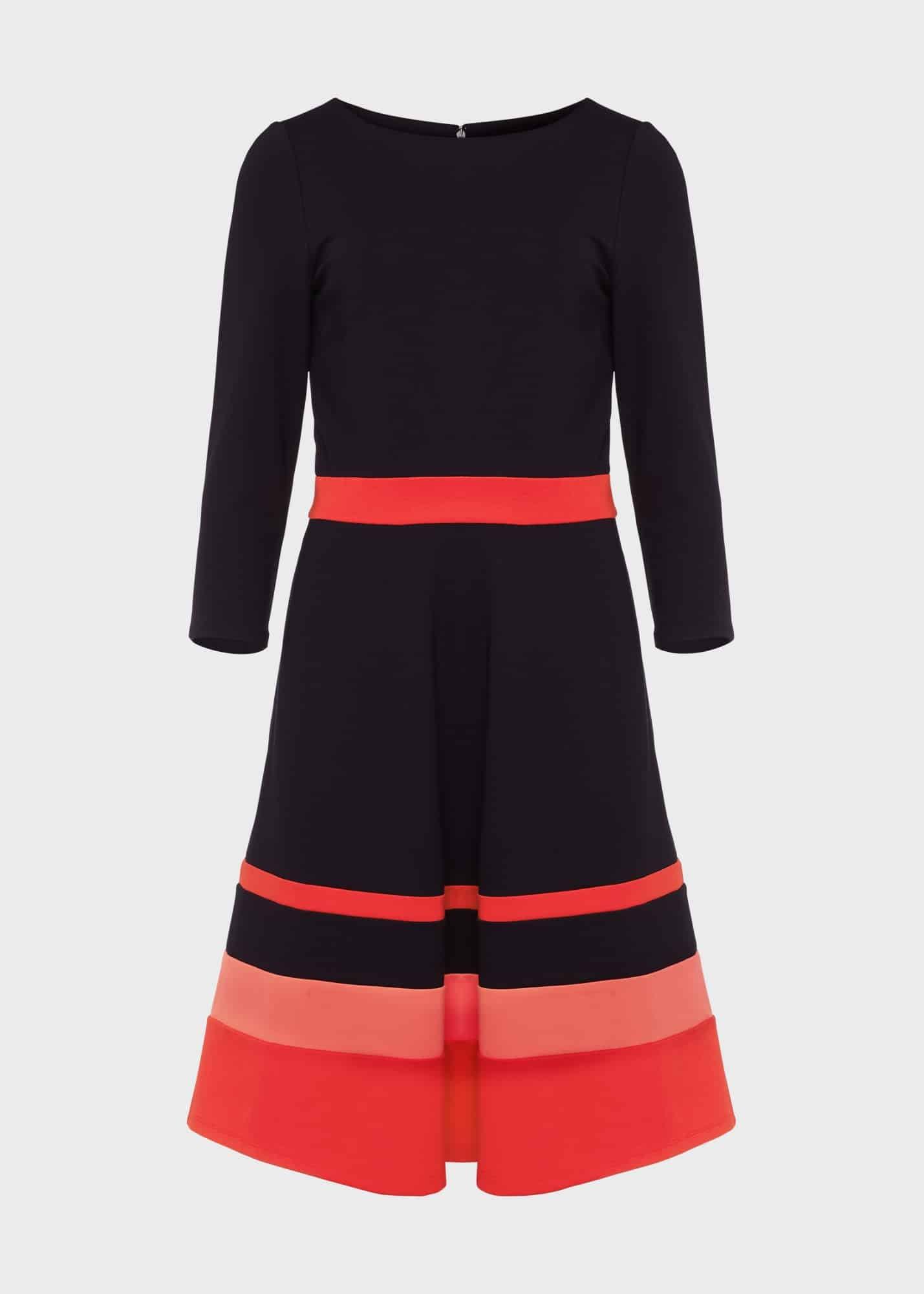 Jaymie Ponte Dress, Navy Red, hi-res