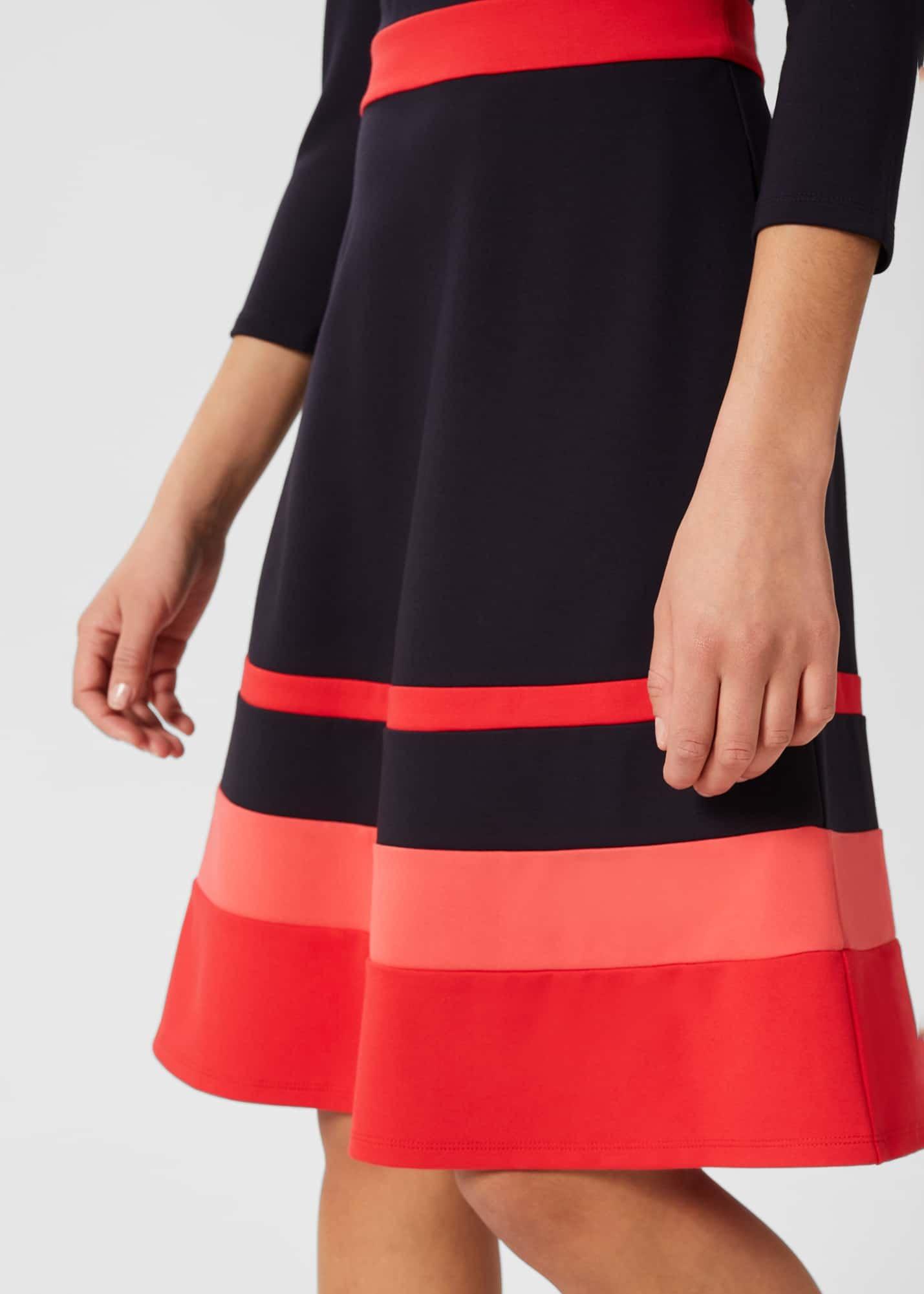 Jaymie Ponte Dress, Navy Red, hi-res